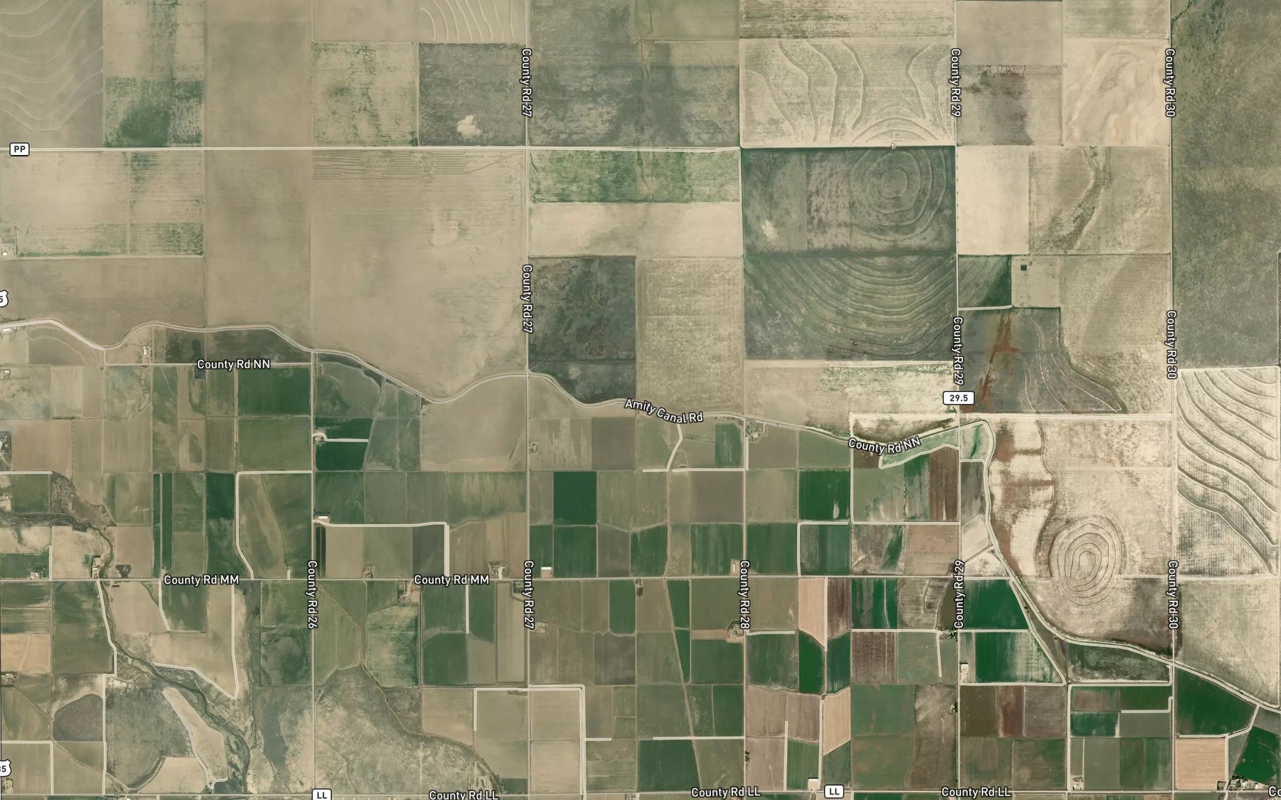 Satellite map of the Skeff Creek