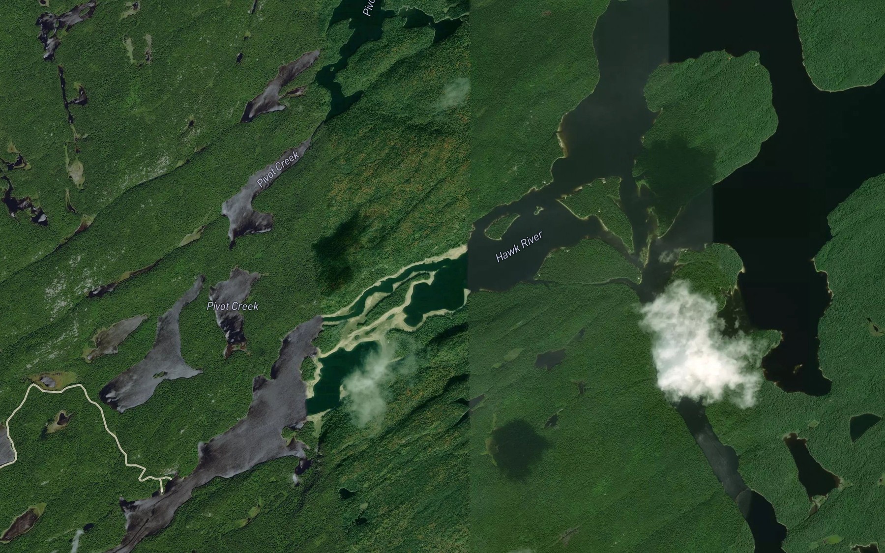 Satellite map of the Blue Bay