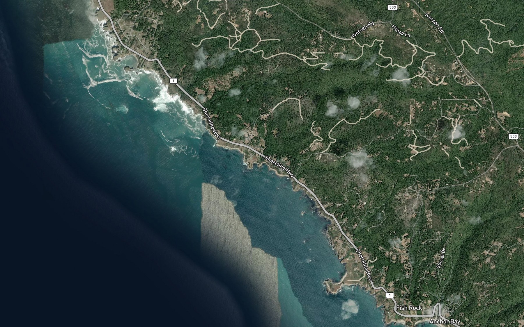 Satellite map of the Signal Port Creek