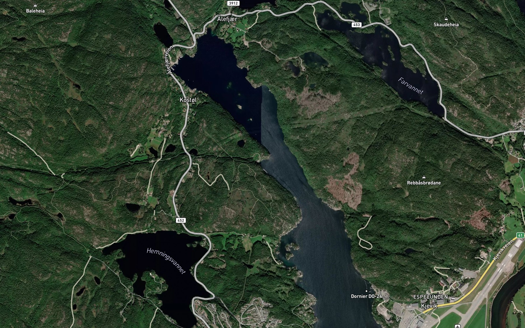 Satellite map of the Kvevika