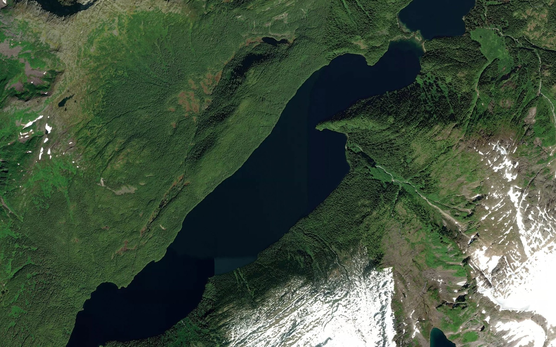 Satellite map of the Lower Sweetheart Lake