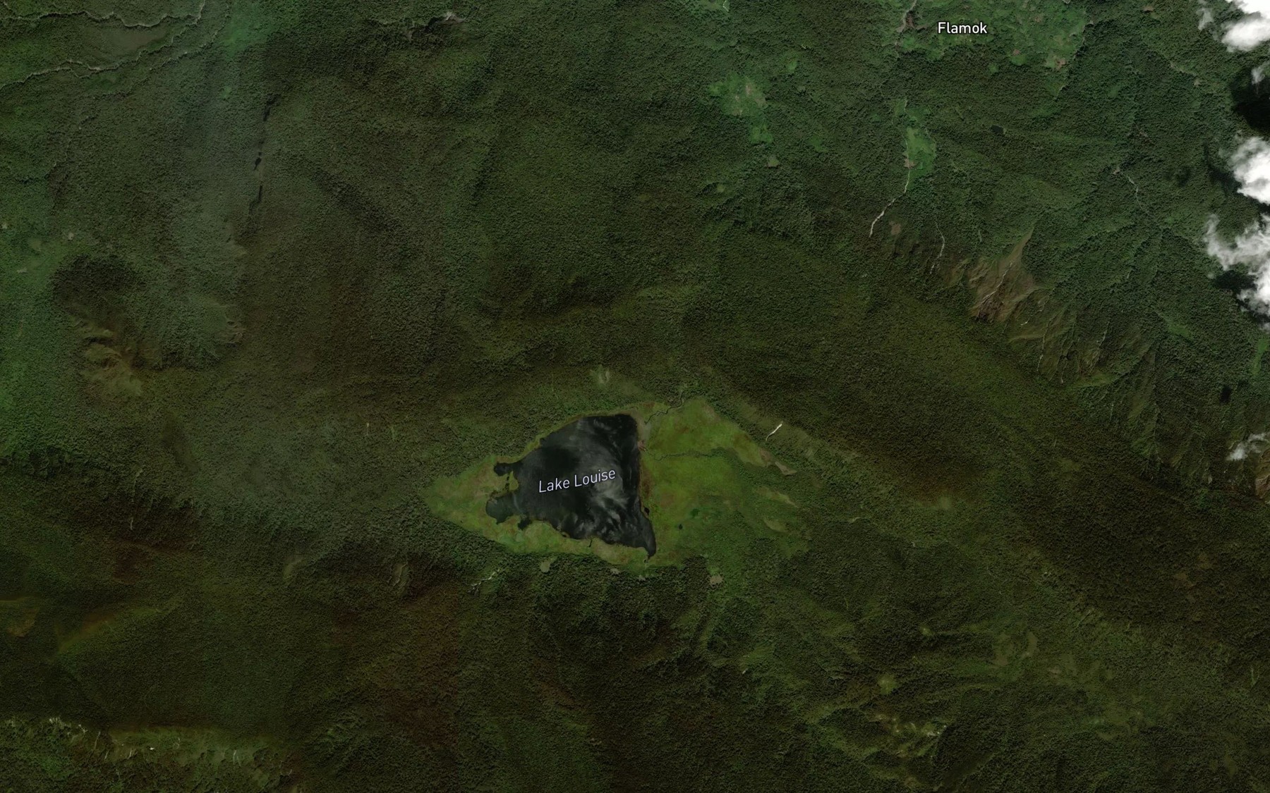 Satellite map of the Lake Louise