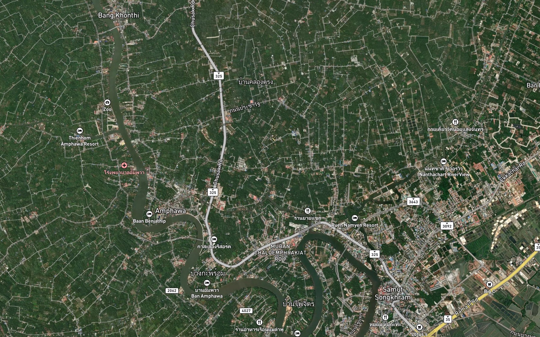 Satellite map of the Khlong Lat Dan