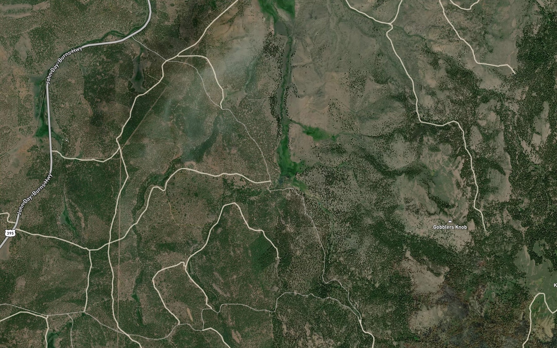 Satellite map of the Marshall Creek