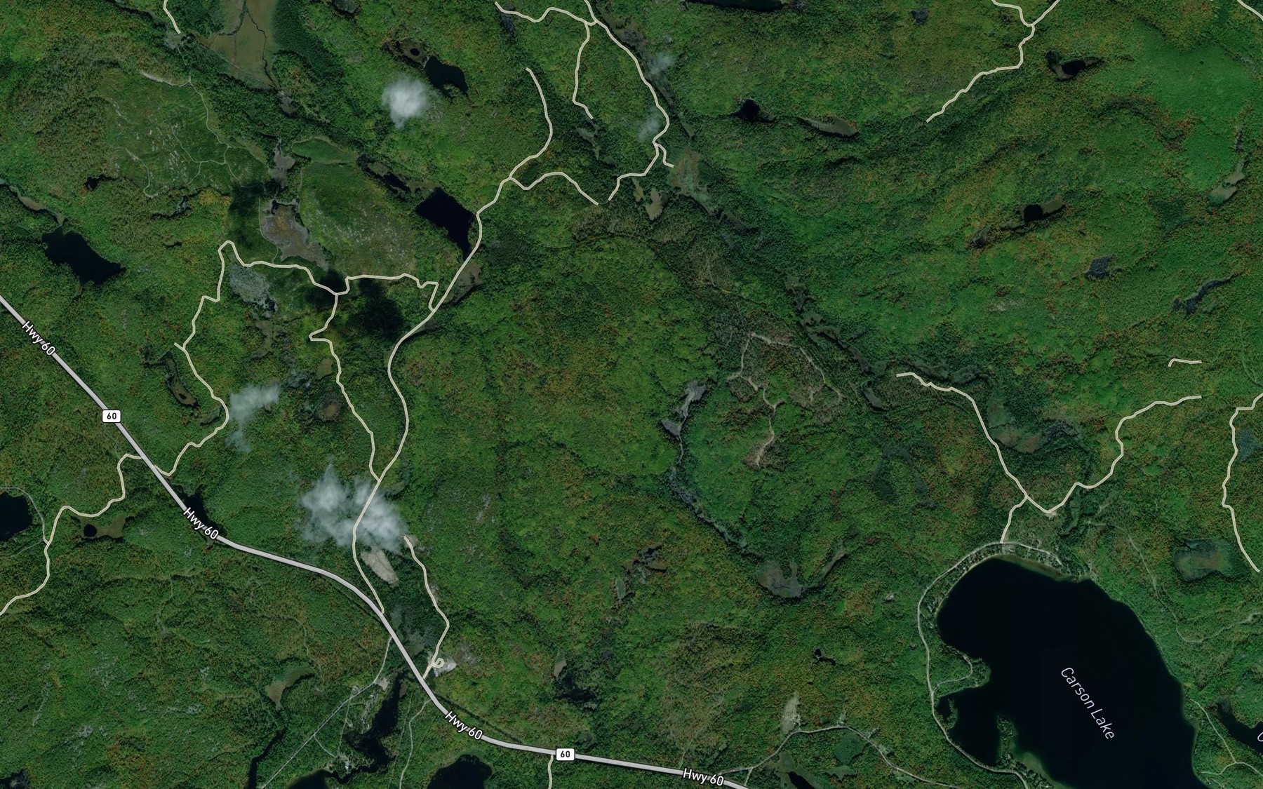 Satellite map of the Drohans Ponds