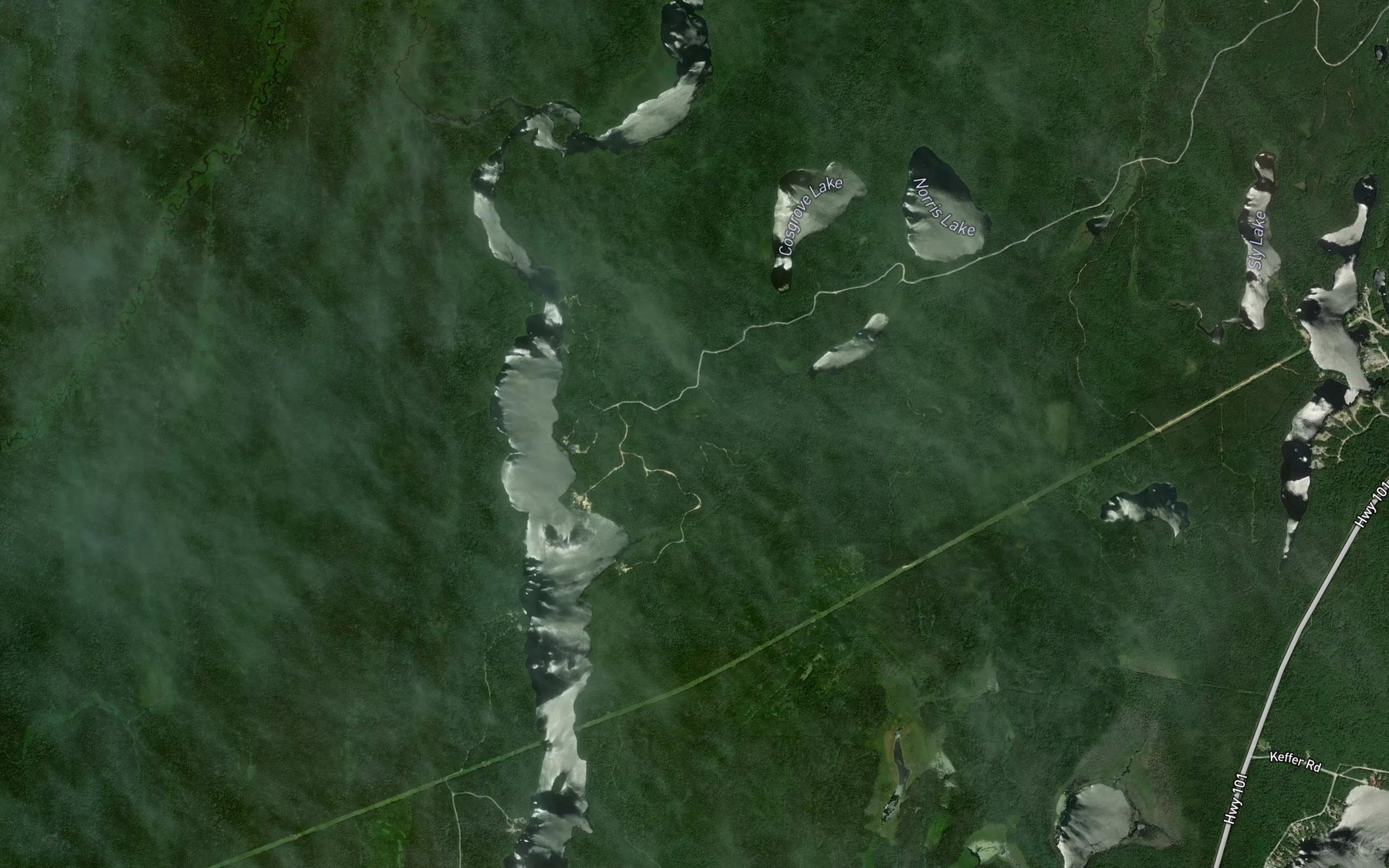 Satellite map of the Opishing Lake