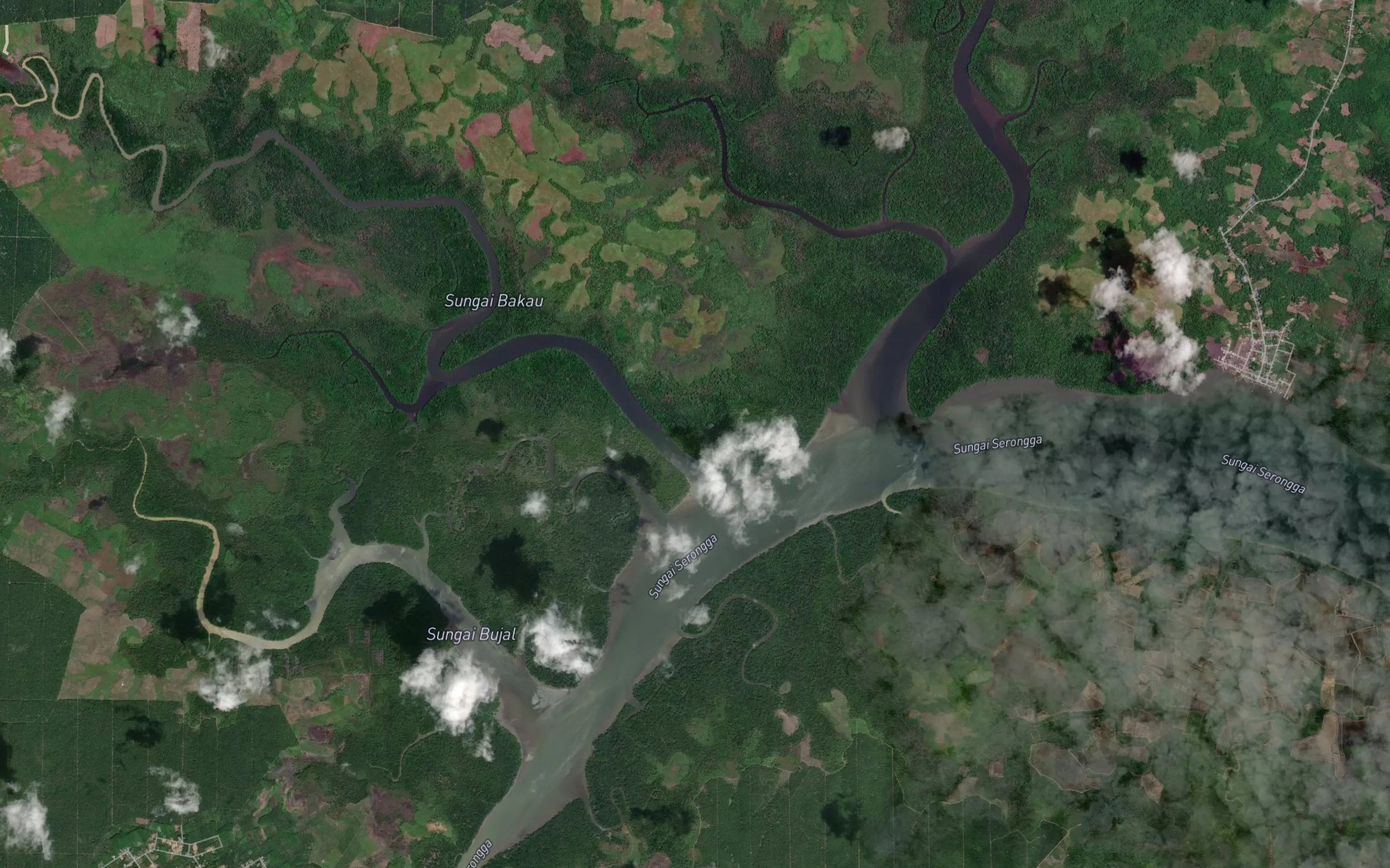 Satellite map of the Sungai Bakau