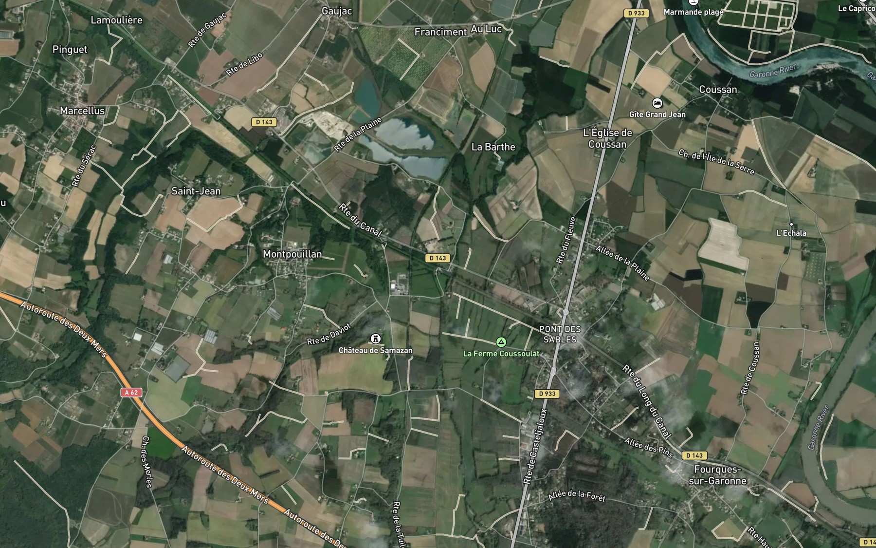 Satellite map of the Ruisseau de l'Avance