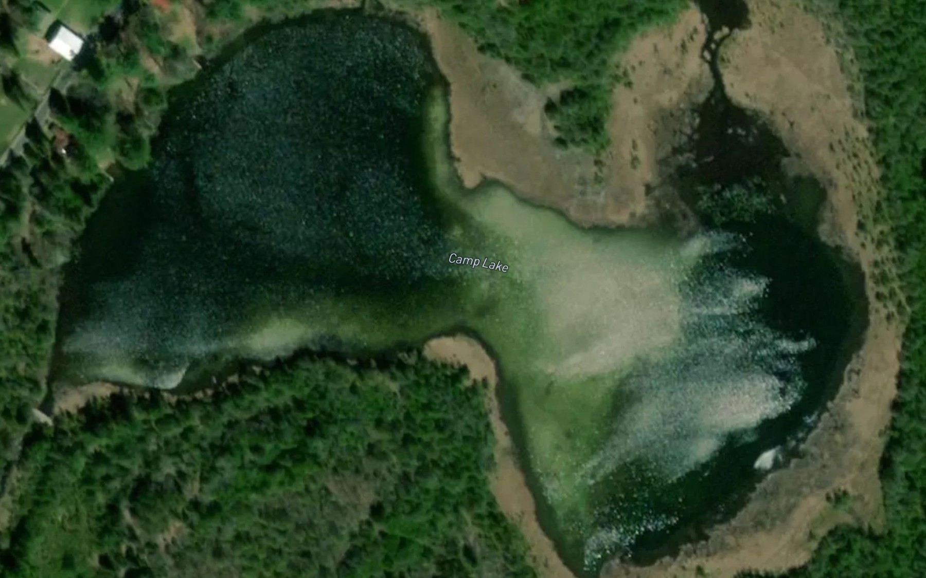 Satellite map of the Camp Lake