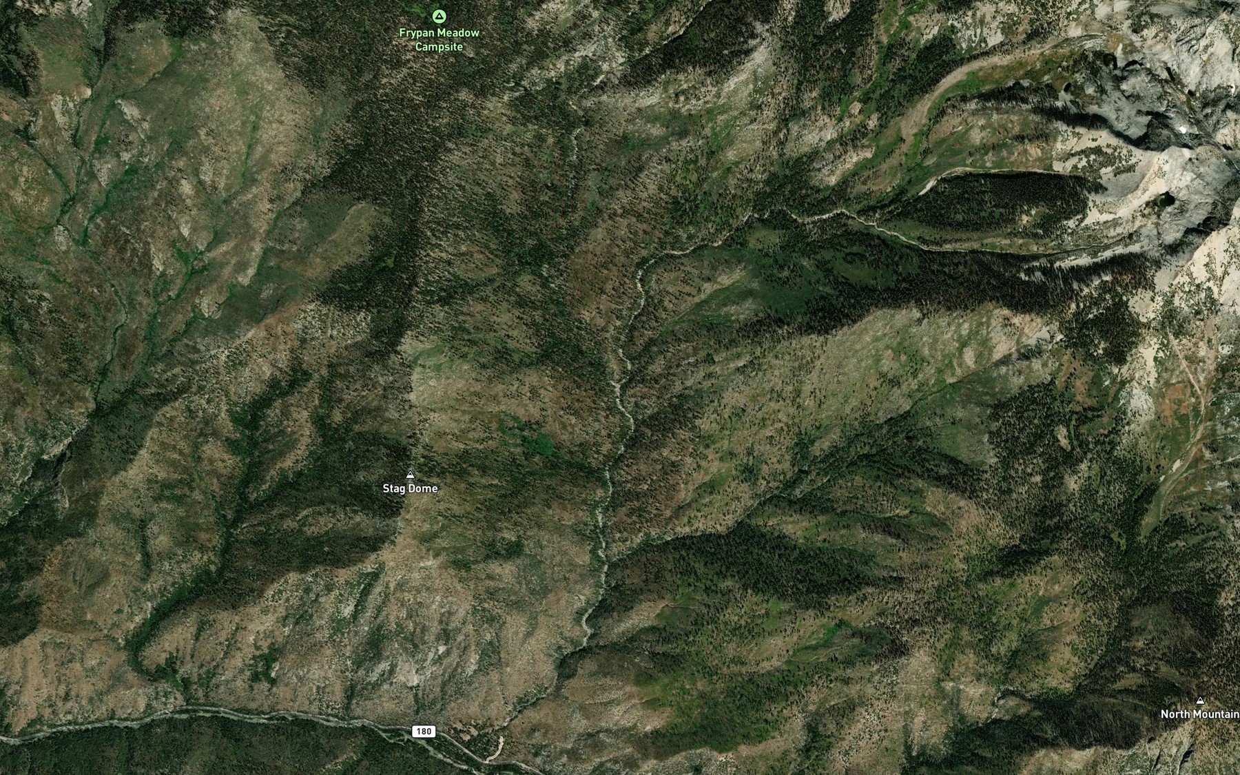 Satellite map of the Comb Creek