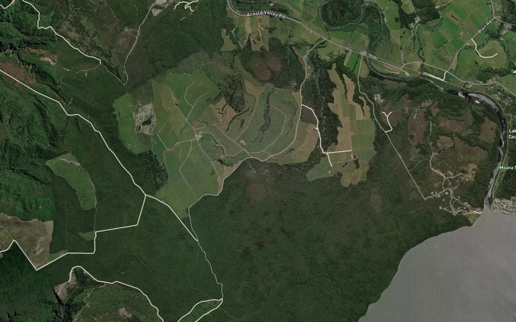 Satellite map of the Glenn Creek
