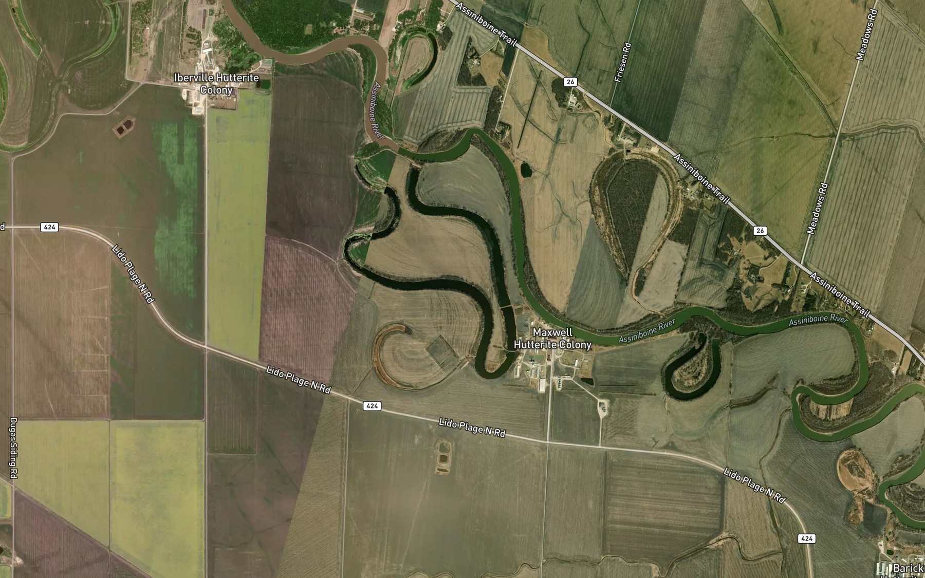 Satellite map of the Hammercrest Creek