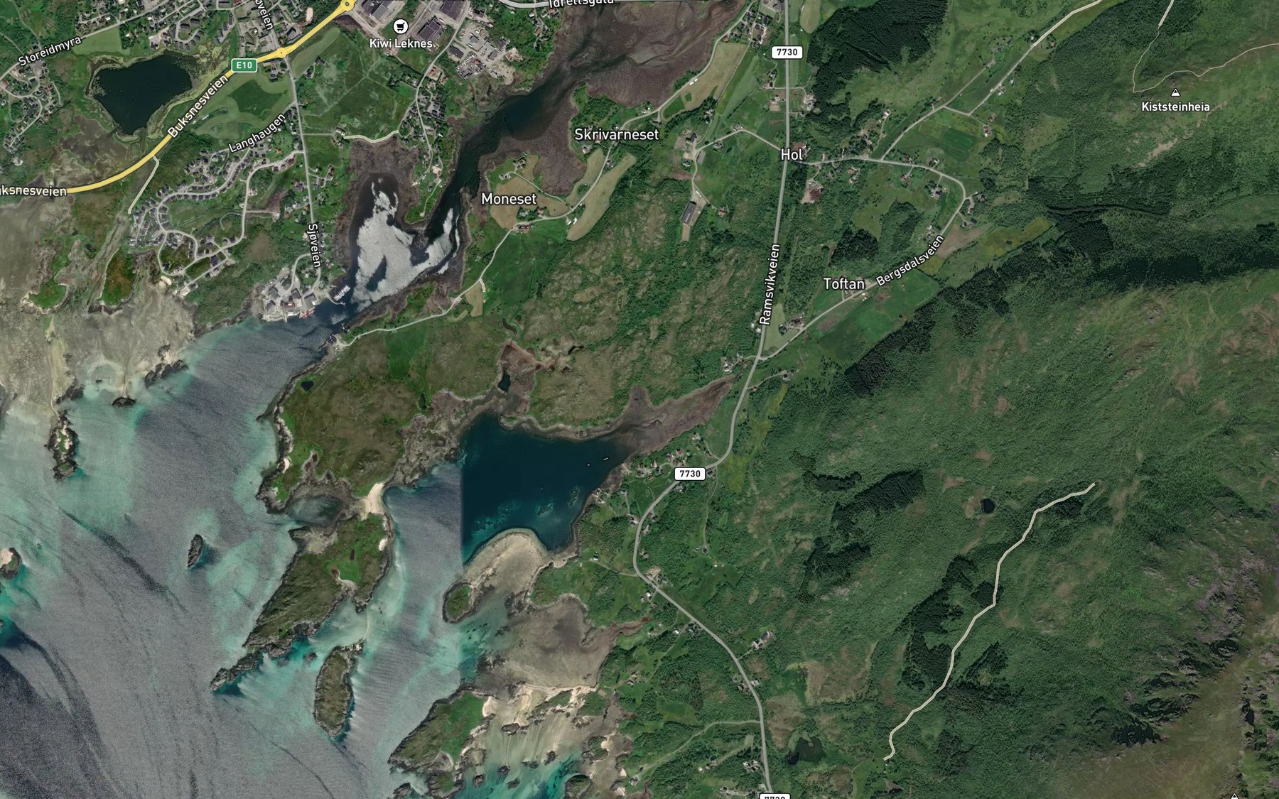 Satellite map of the Nevervika
