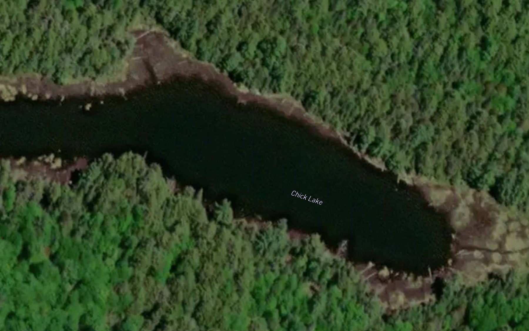 Satellite map of the Chick Lake