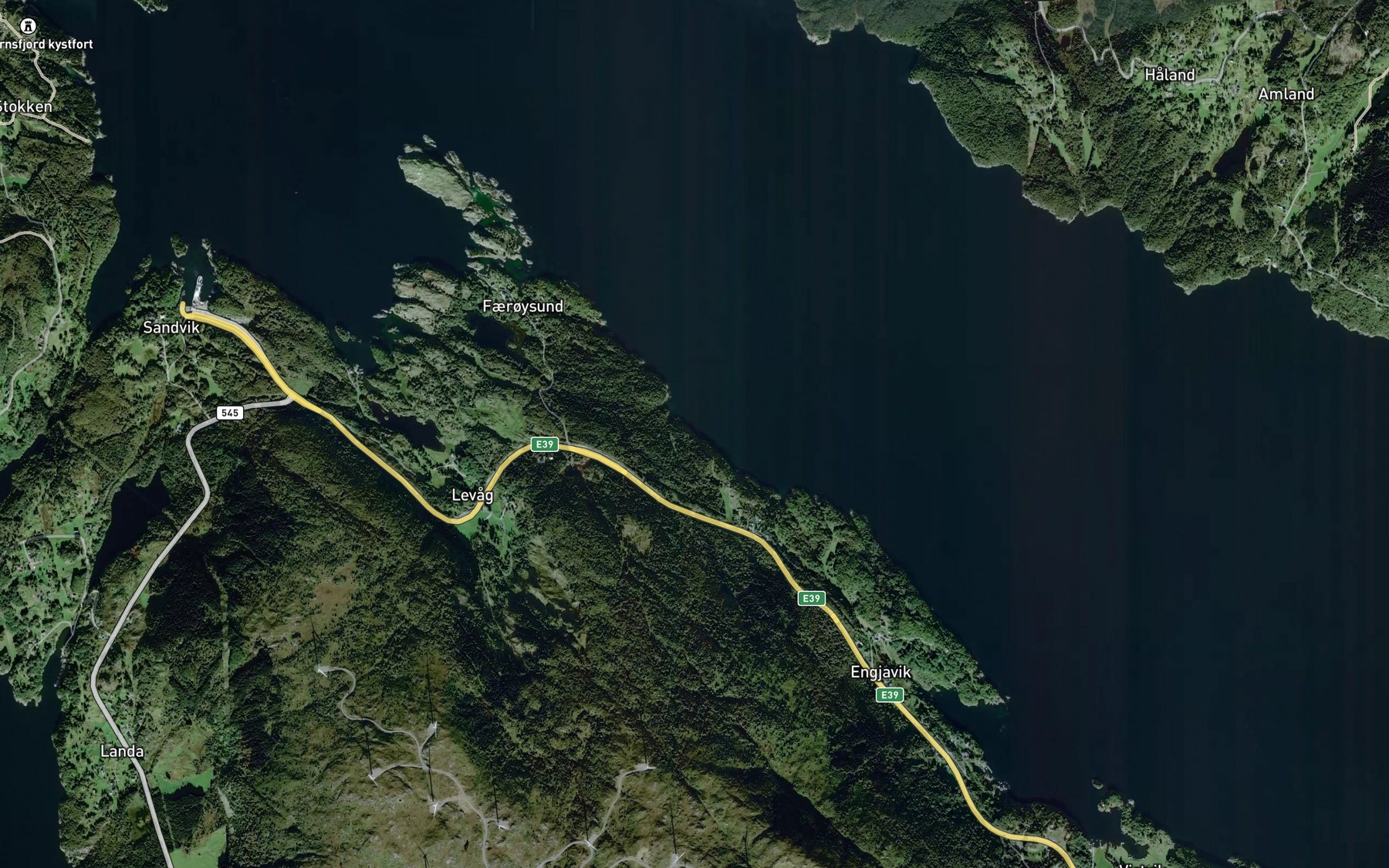 Satellite map of the Engjavikefossen