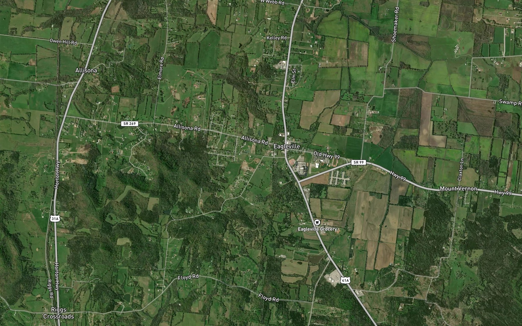 Satellite map of the Cheatham Spring