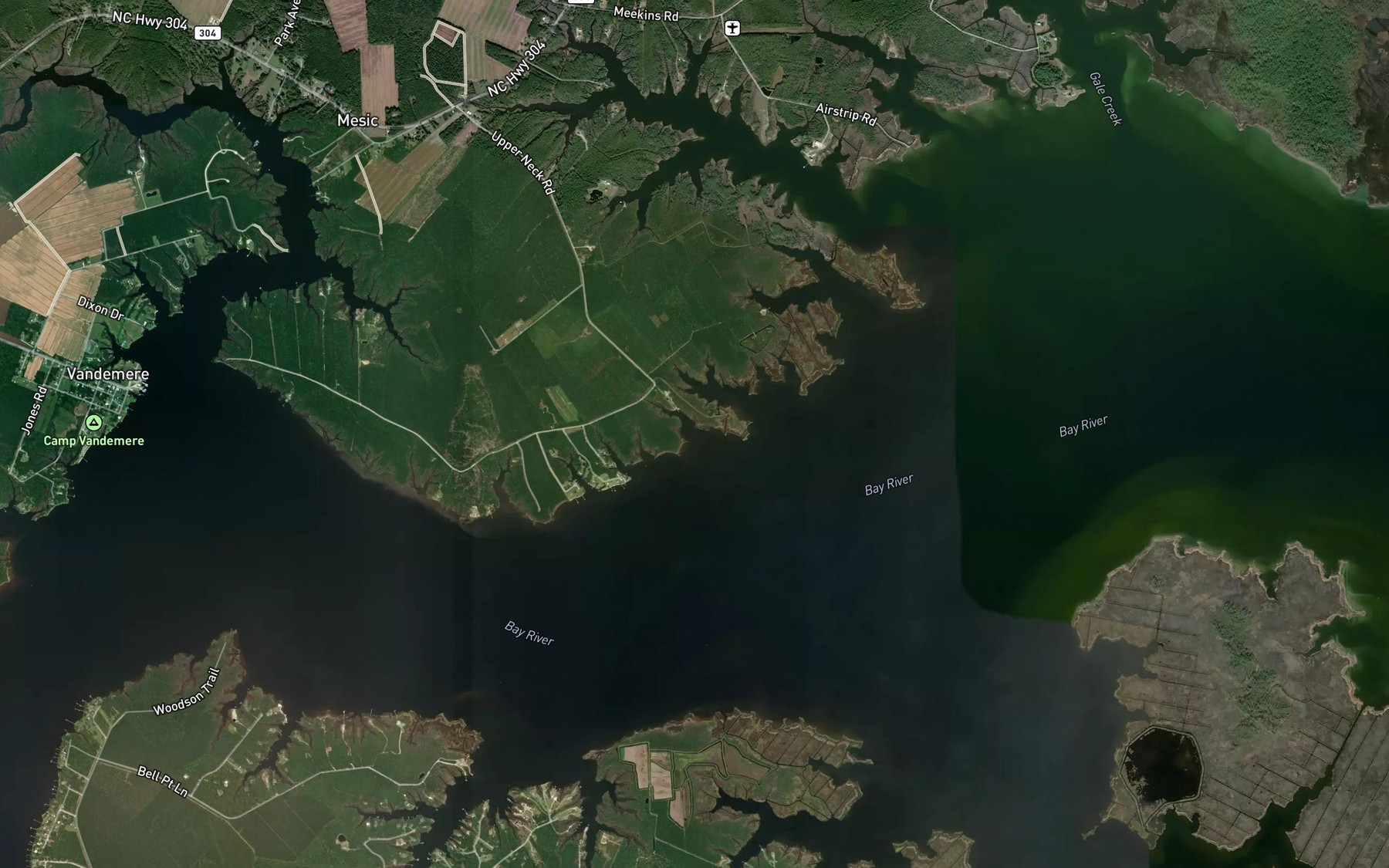 Satellite map of the Potter Creek