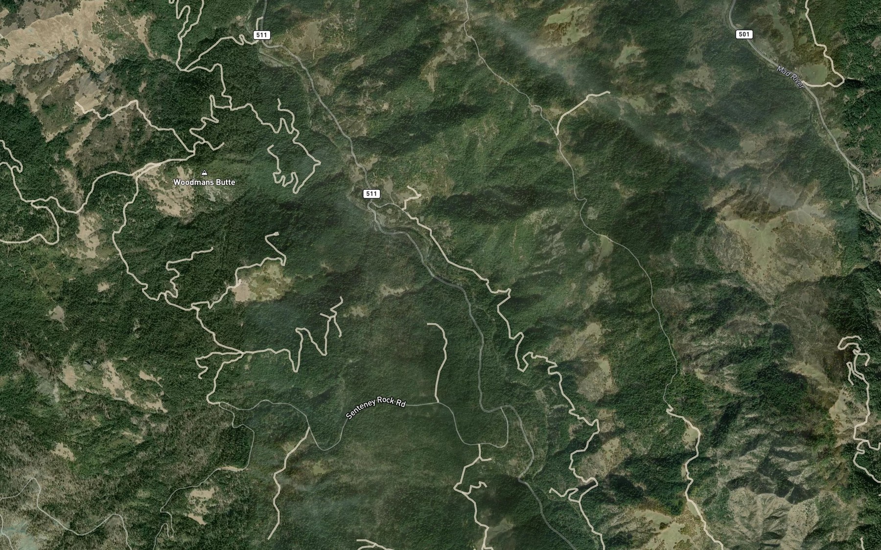 Satellite map of the Shanty Creek