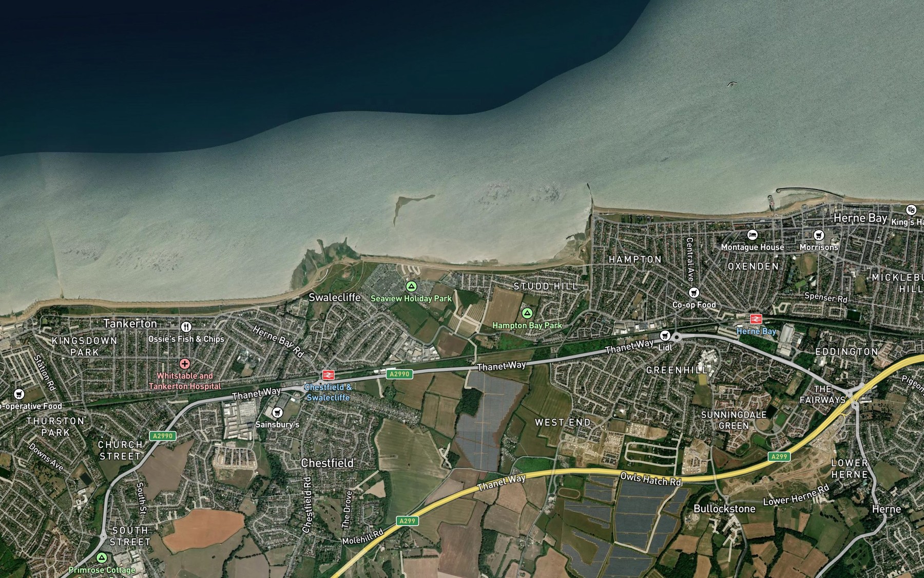 Satellite map of the Studhill Bay
