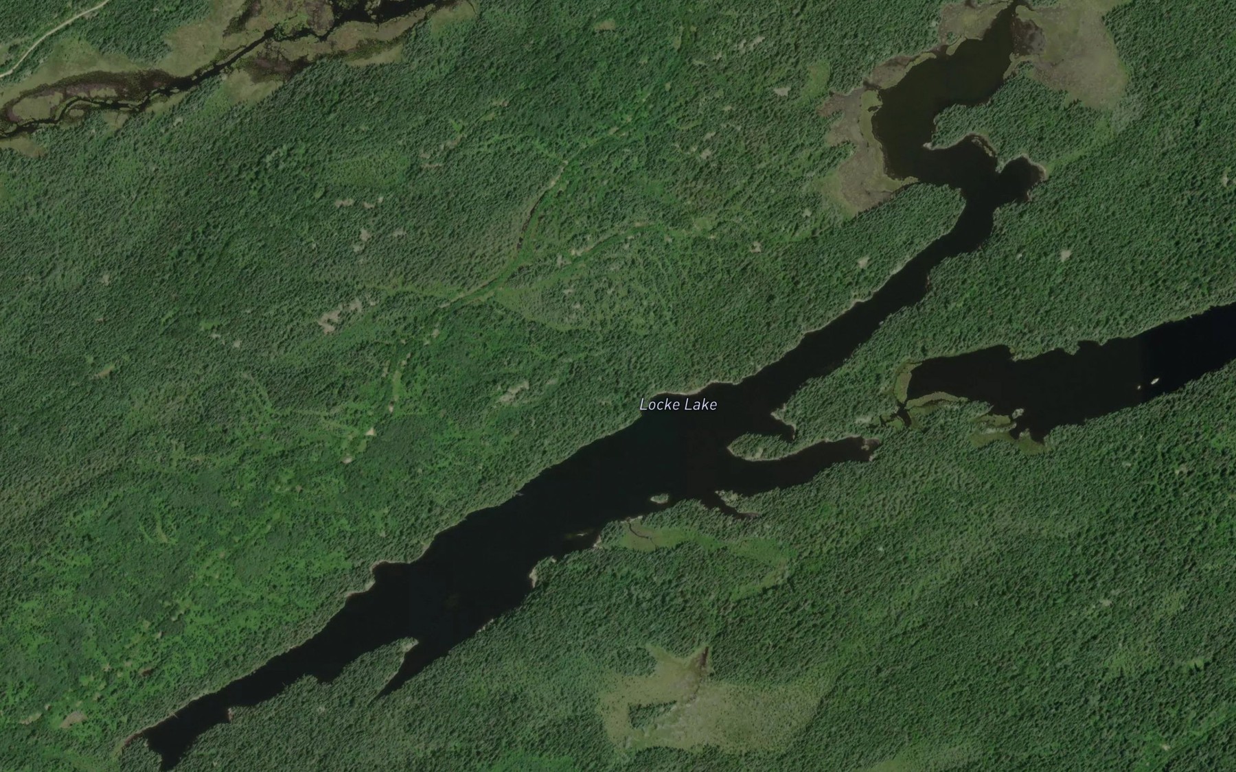 Satellite map of the Locke Lake