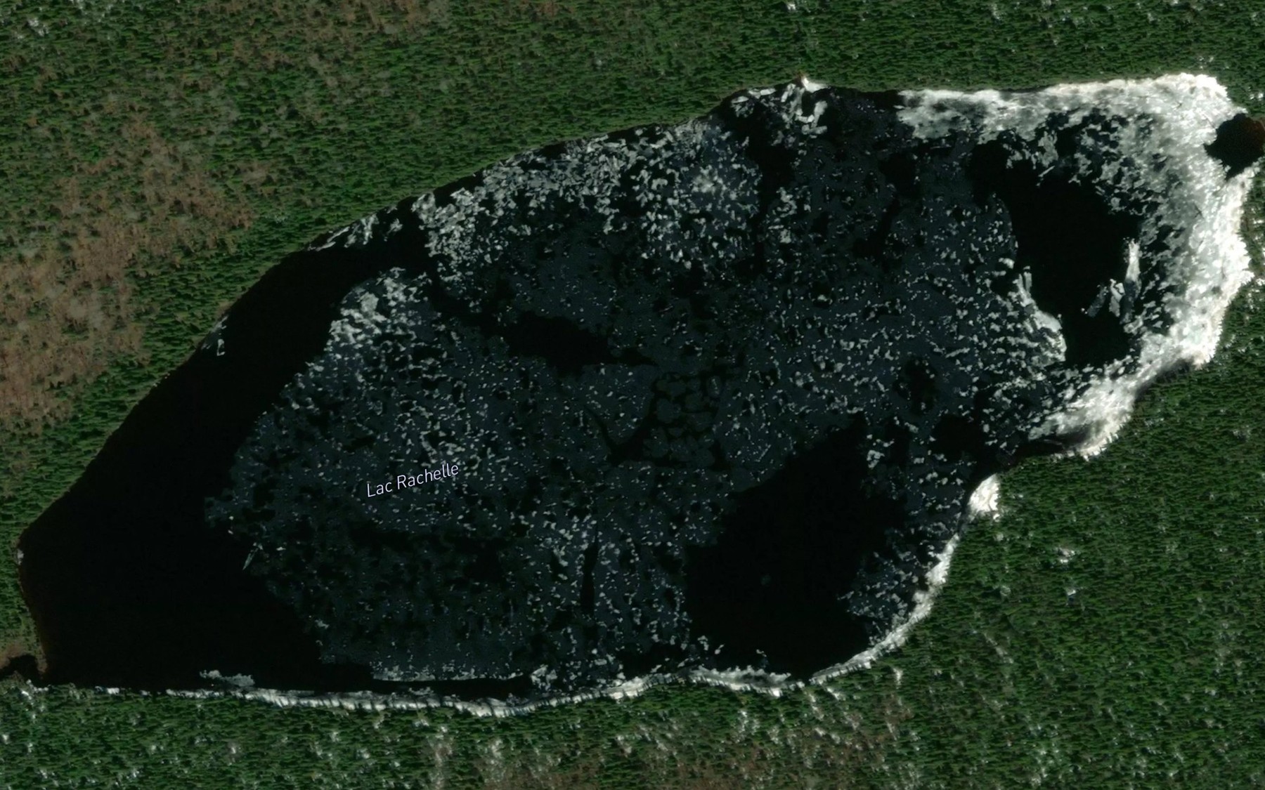 Satellite map of the Lac Rachelle
