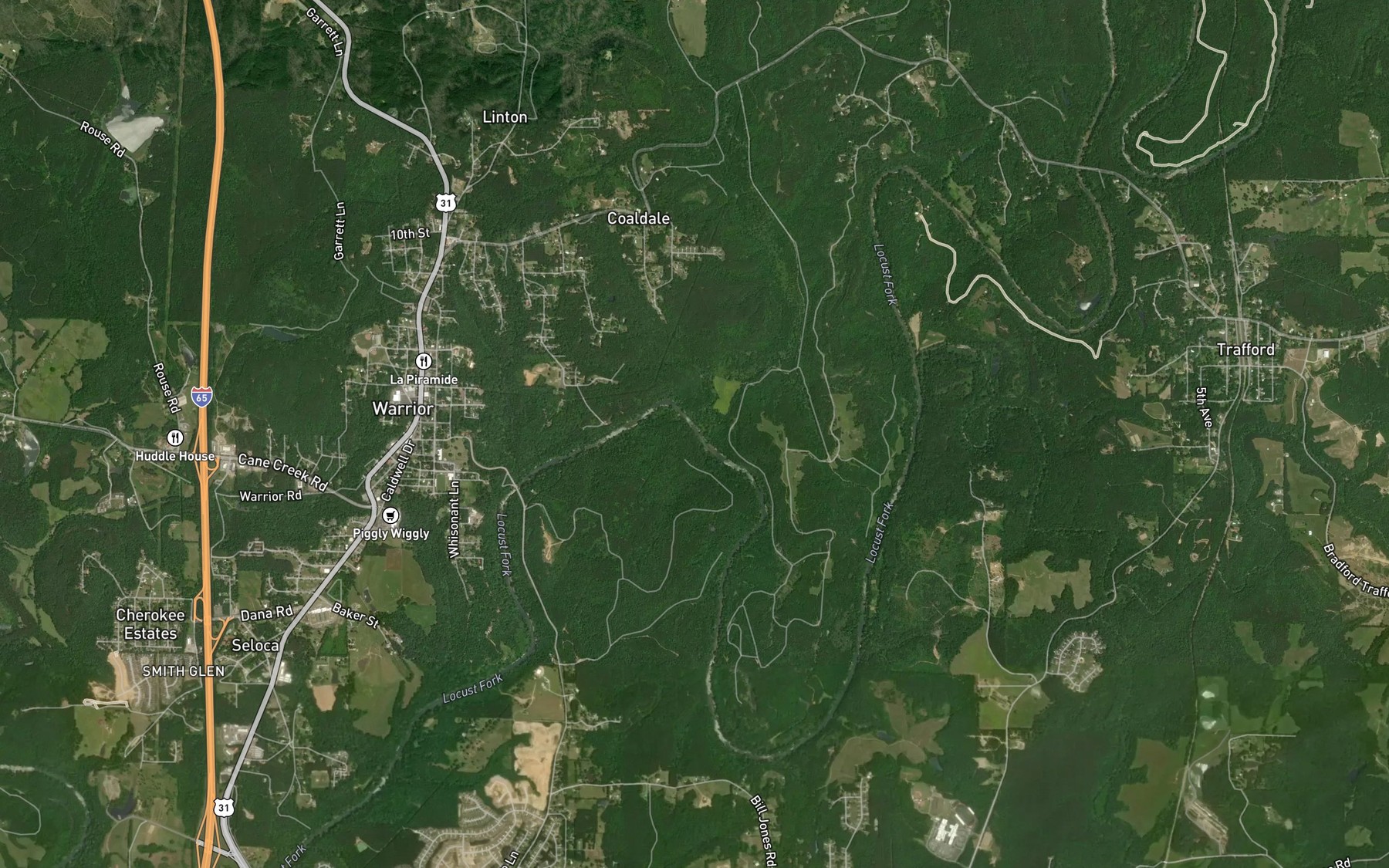 Satellite map of the Hogeland Creek