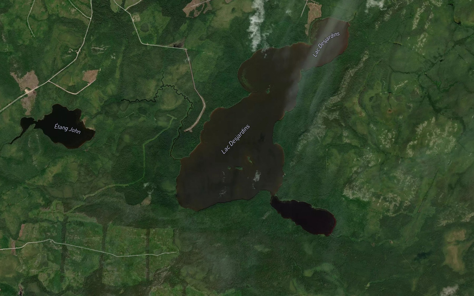 Satellite map of the Lac Desjardins