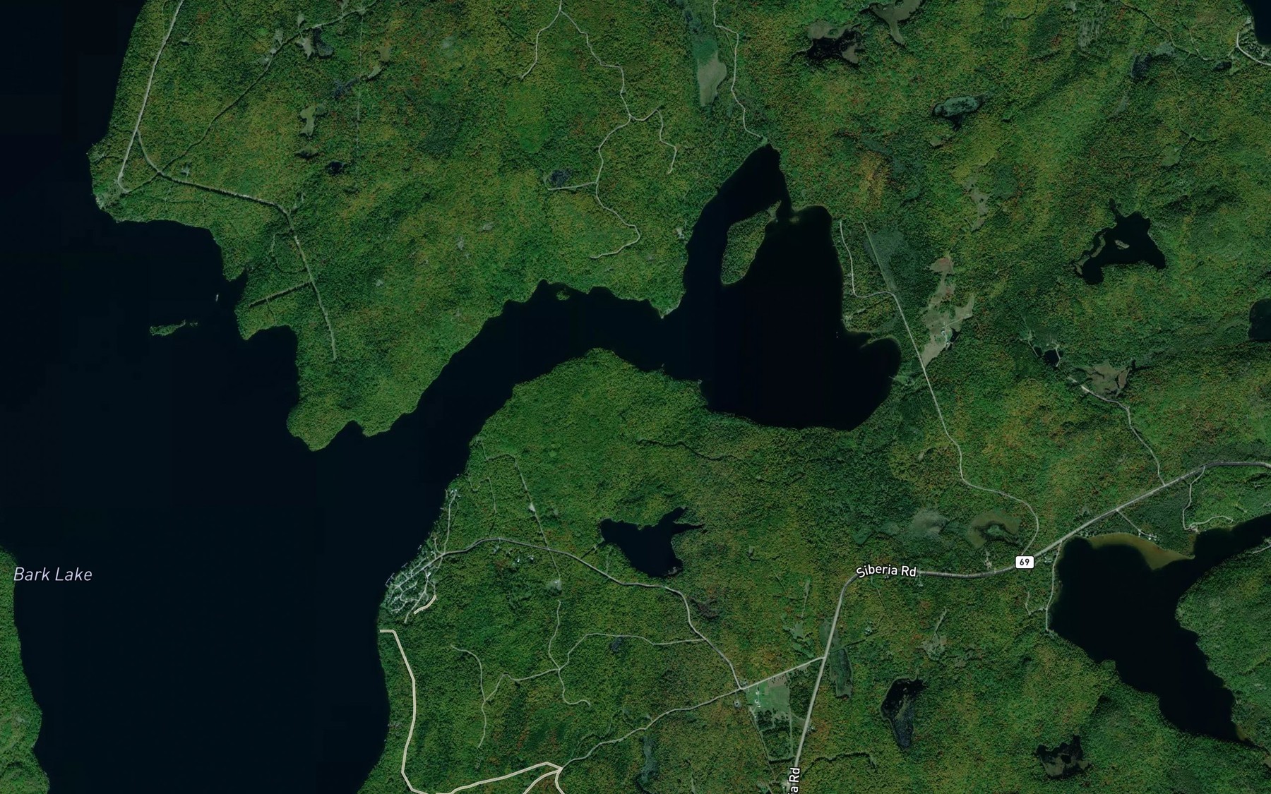 Satellite map of the Littlebark Bay