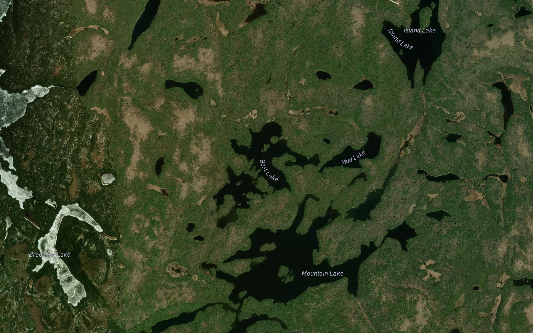 Satellite map of the Best Lake