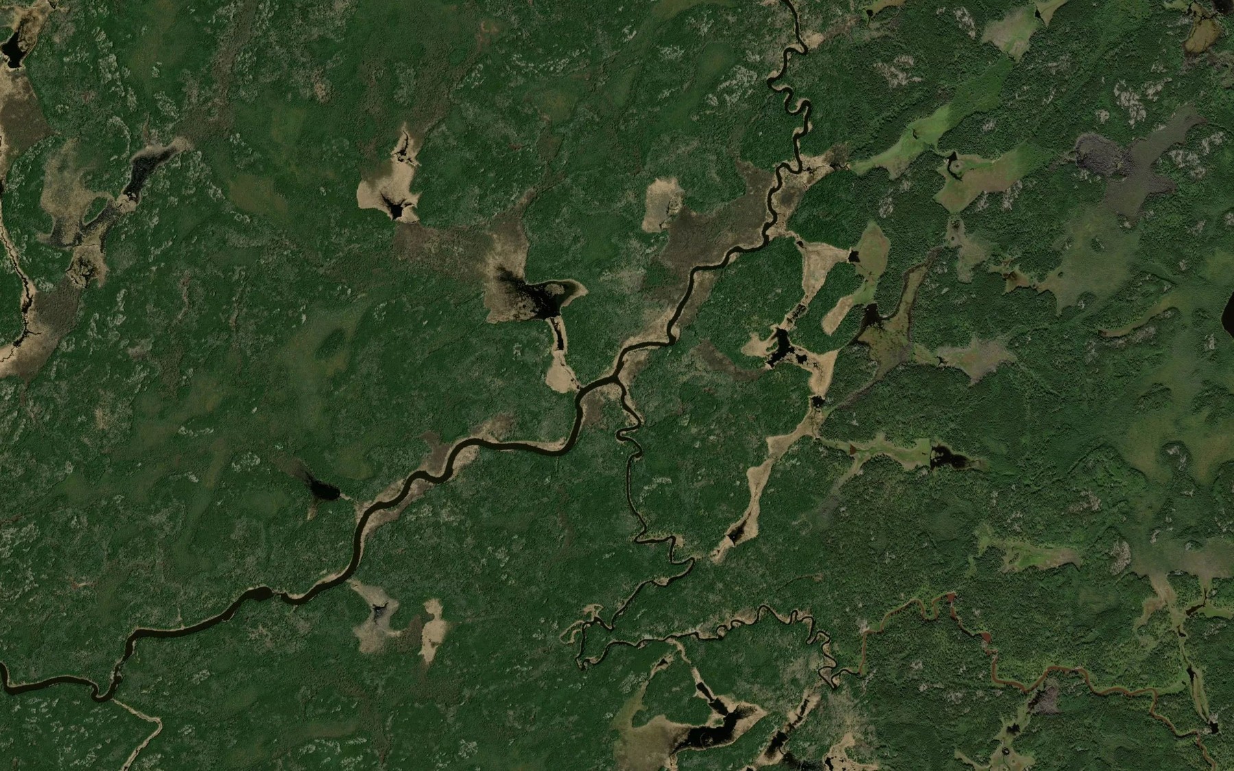 Satellite map of the South Leaf River