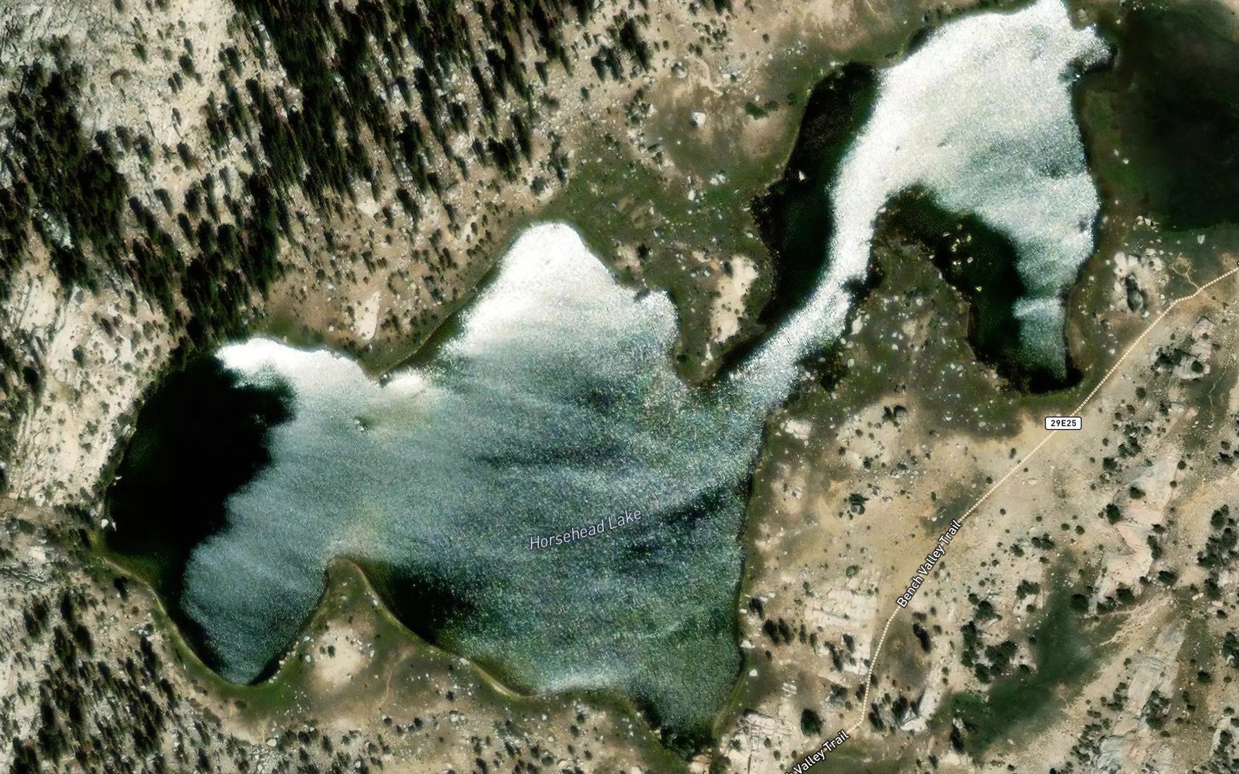 Satellite map of the Horseshoe Lake