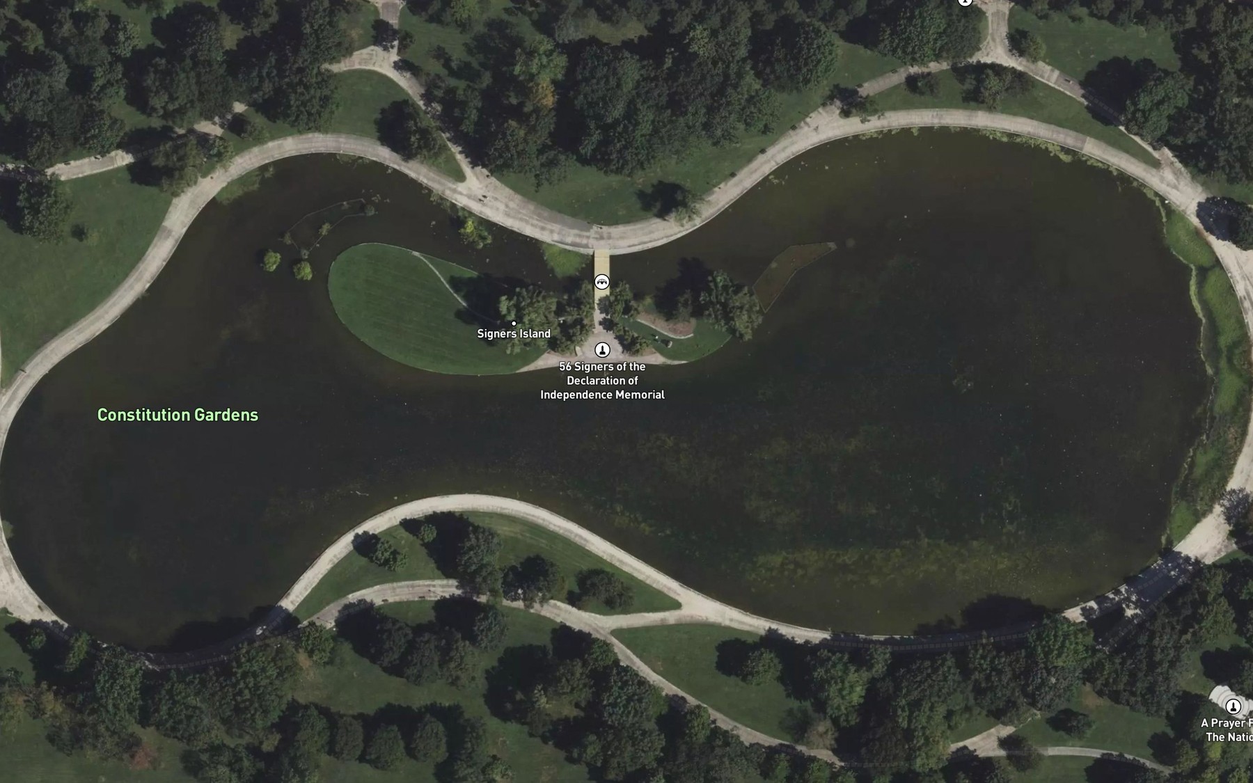 Satellite map of the Carp Pond (historical)