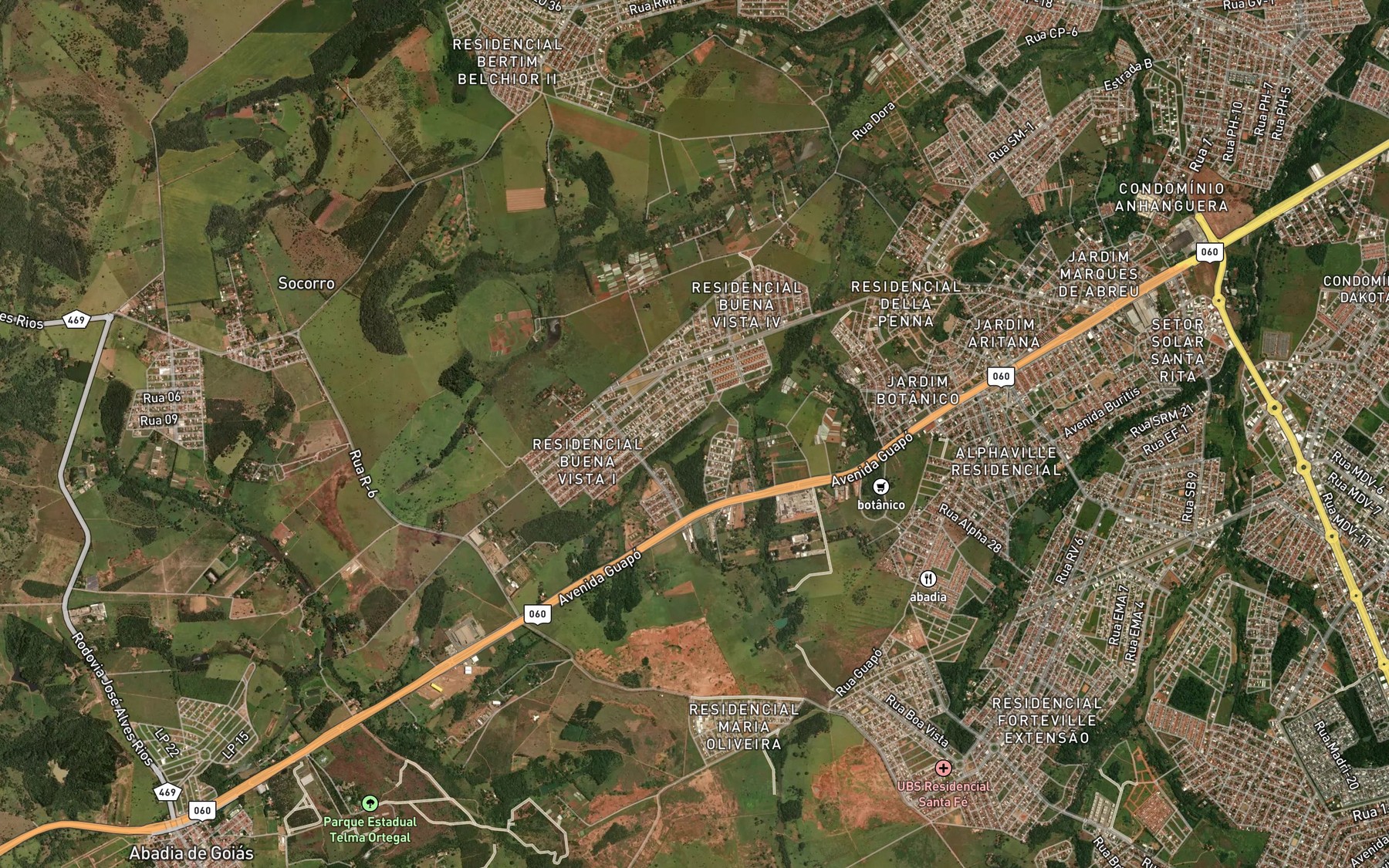 Satellite map of the Corrego Salinas