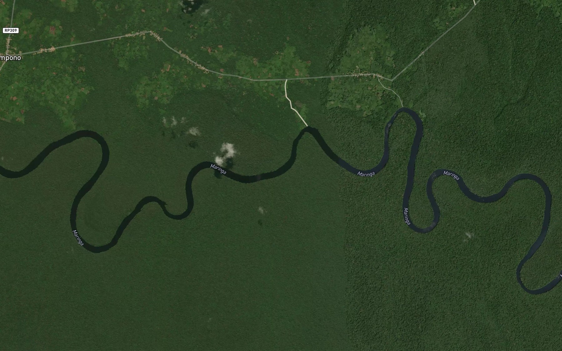 Satellite map of the Monkendu