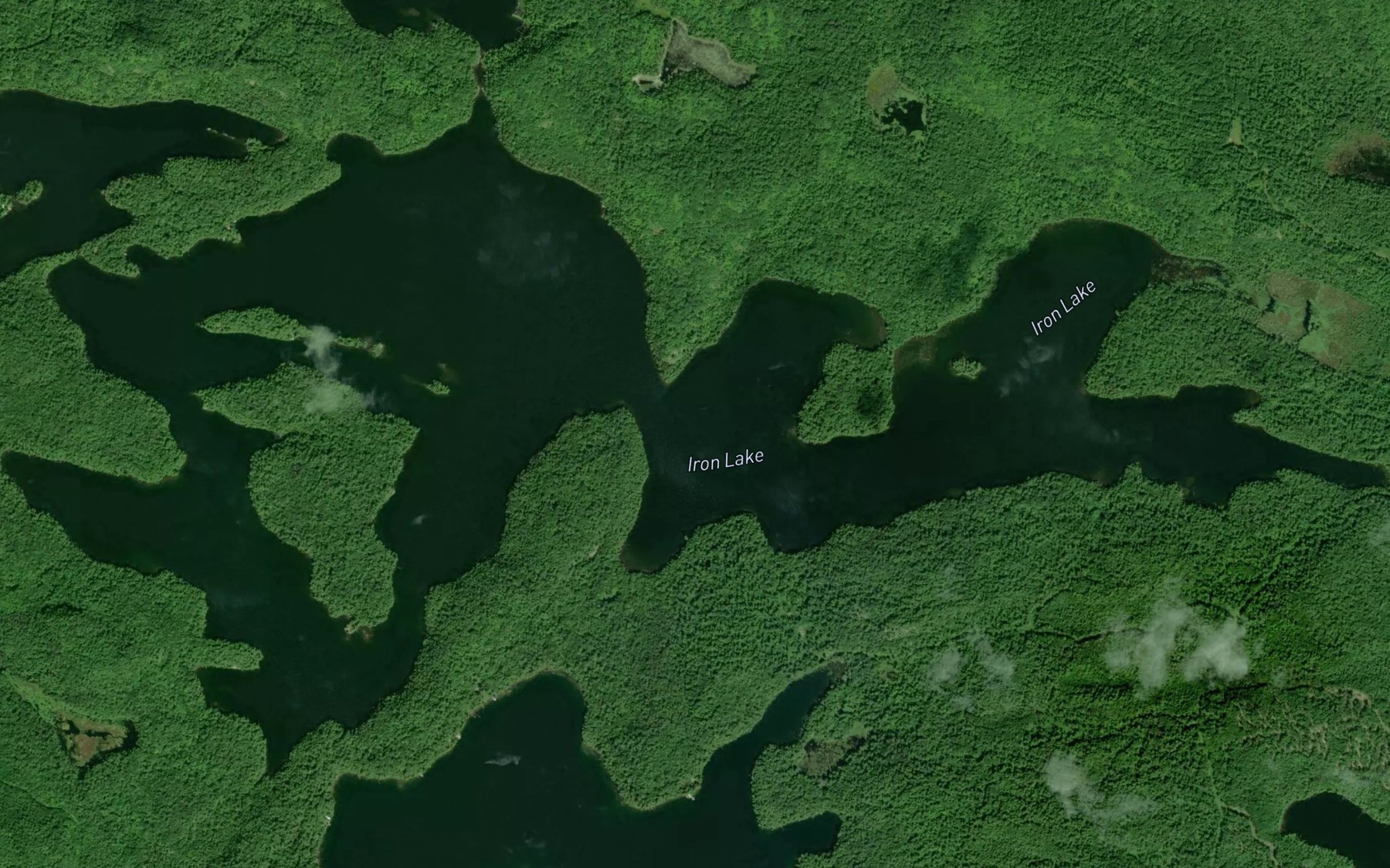 Satellite map of the Iron Lake