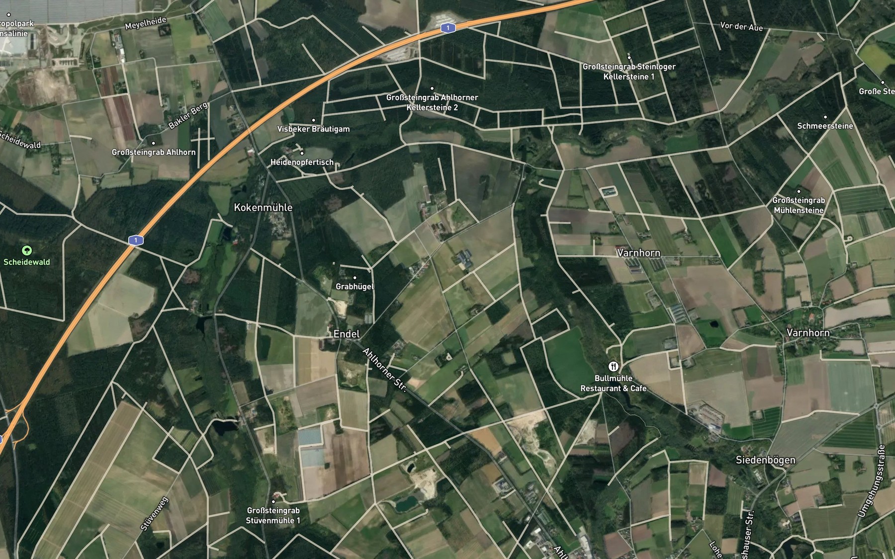 Satellite map of the Kleine Bake