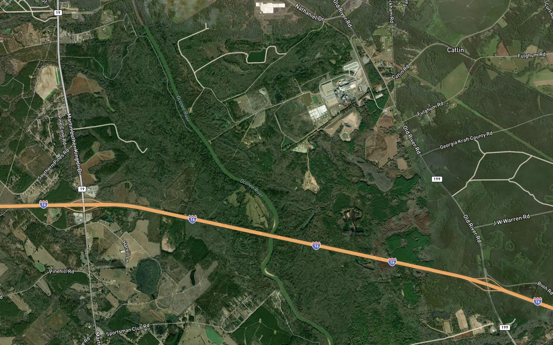 Satellite map of the Shaddock Creek