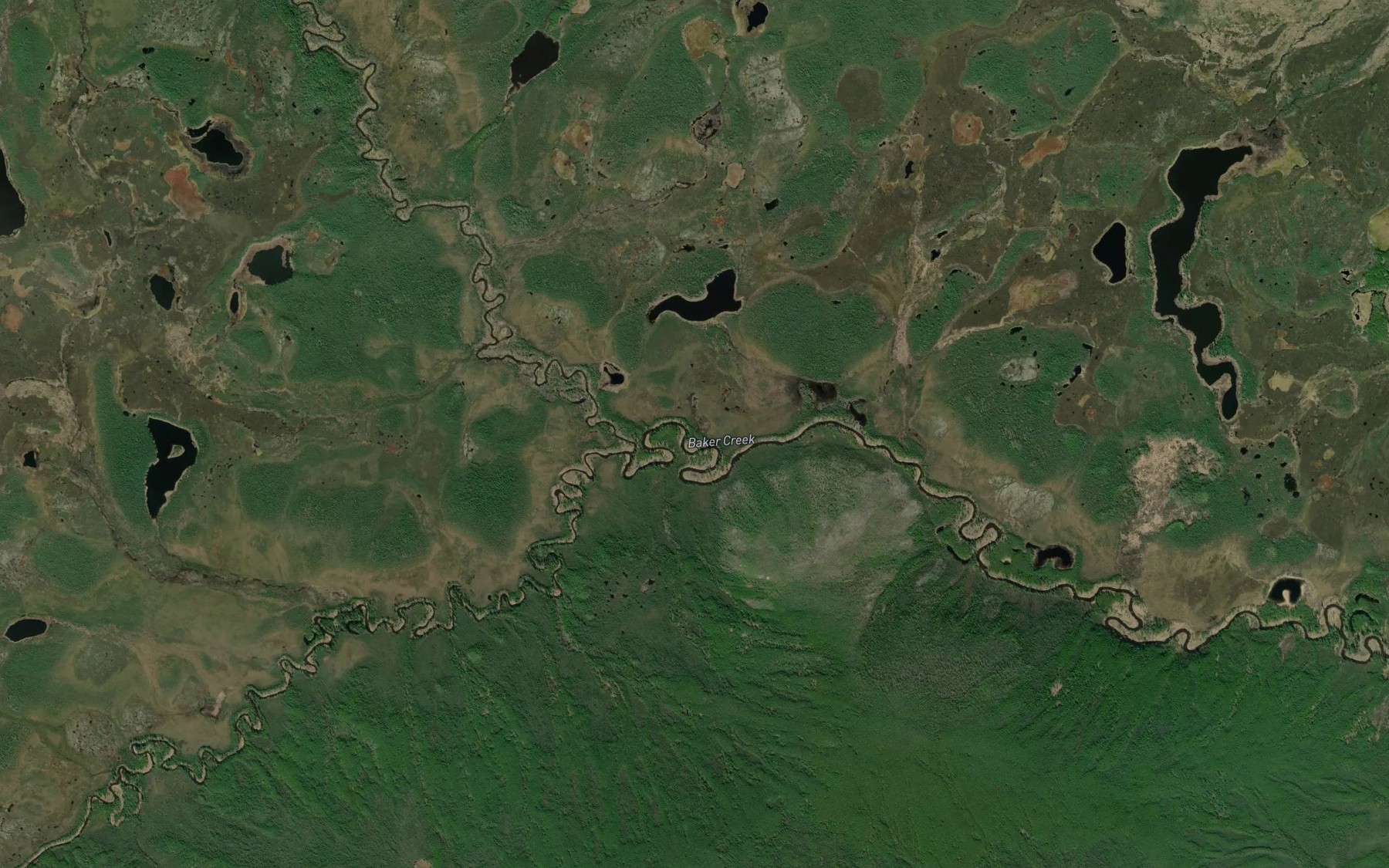 Satellite map of the North Fork Baker Creek
