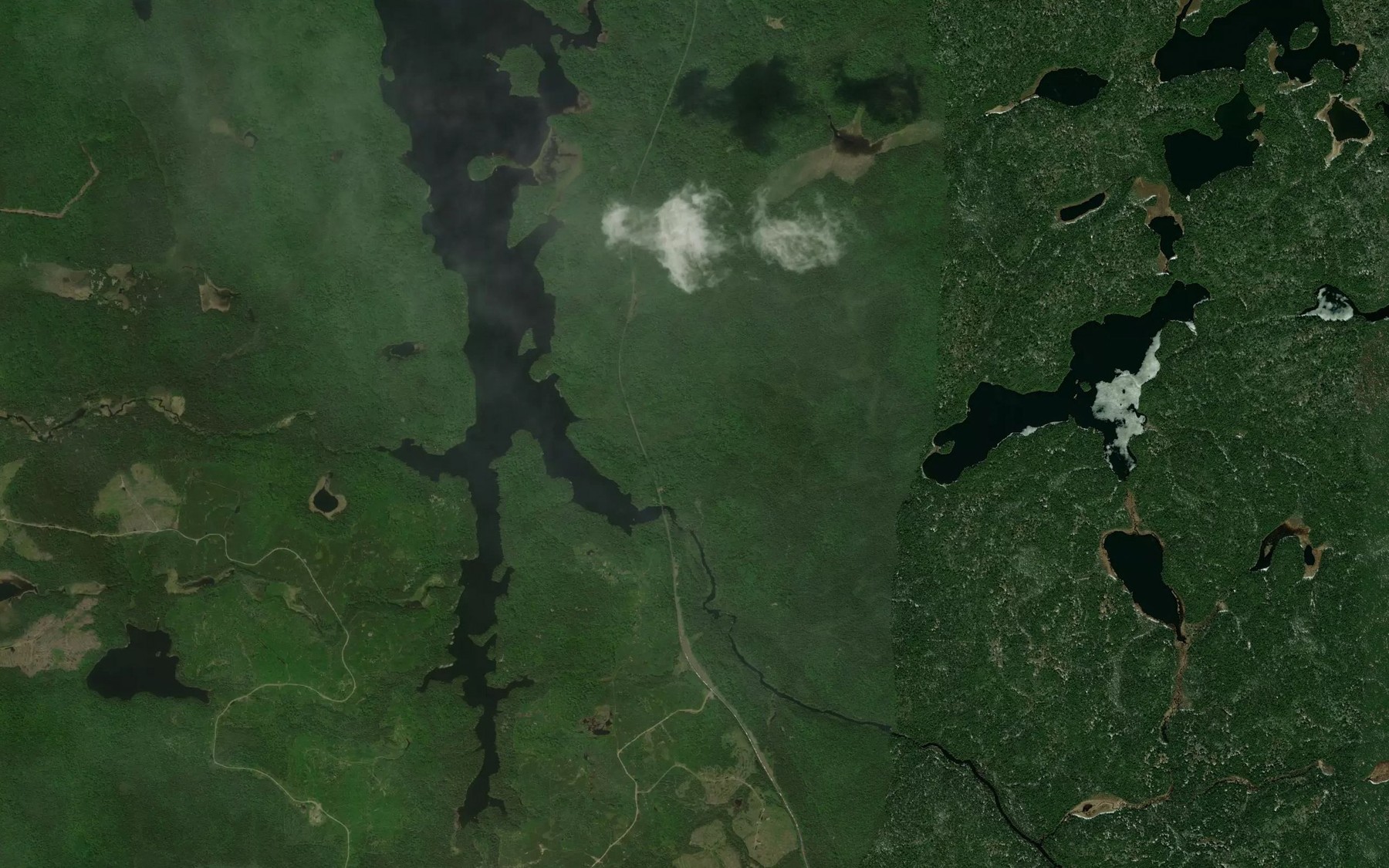 Satellite map of the Mollie River