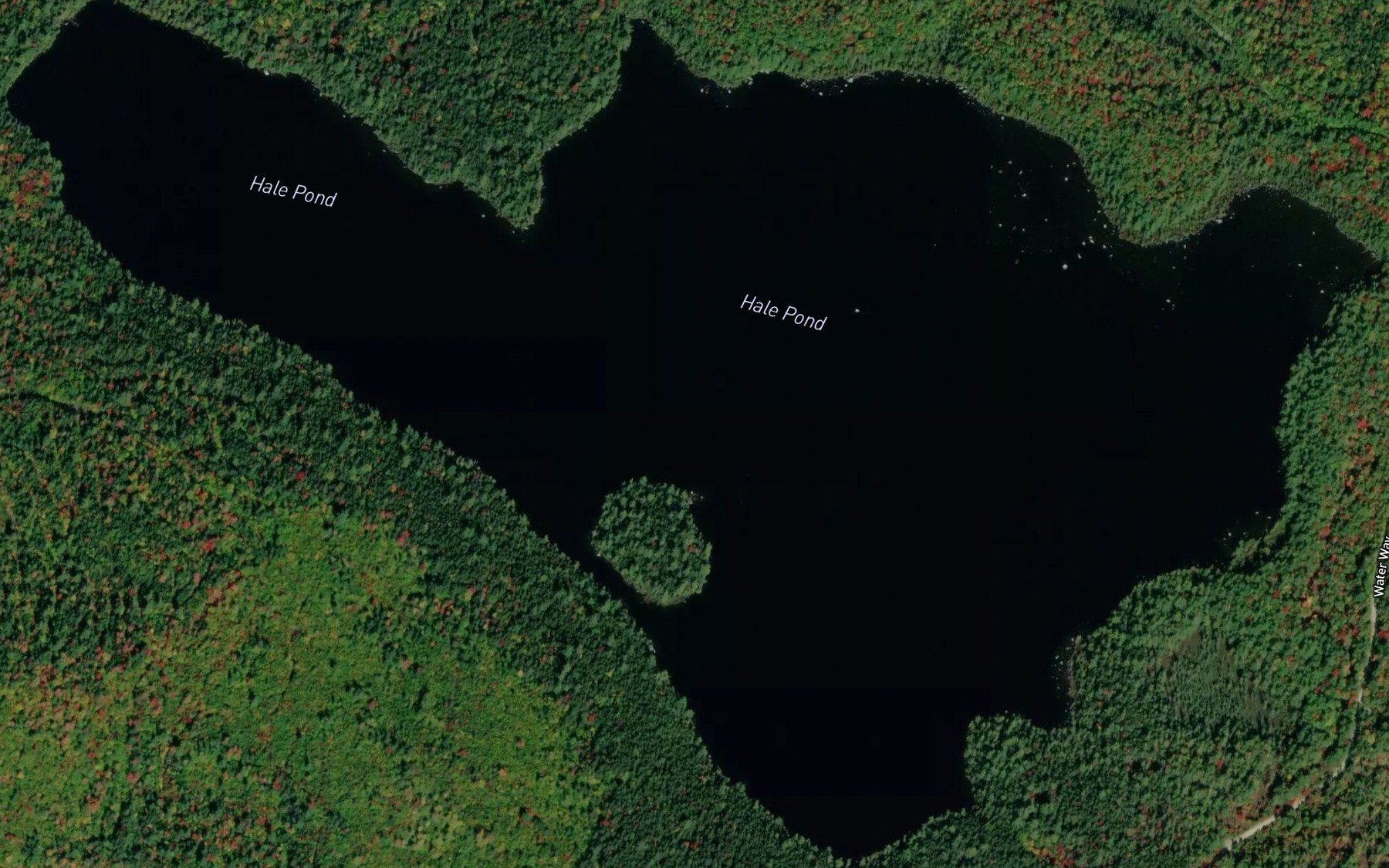 Satellite map of the Hale Pond
