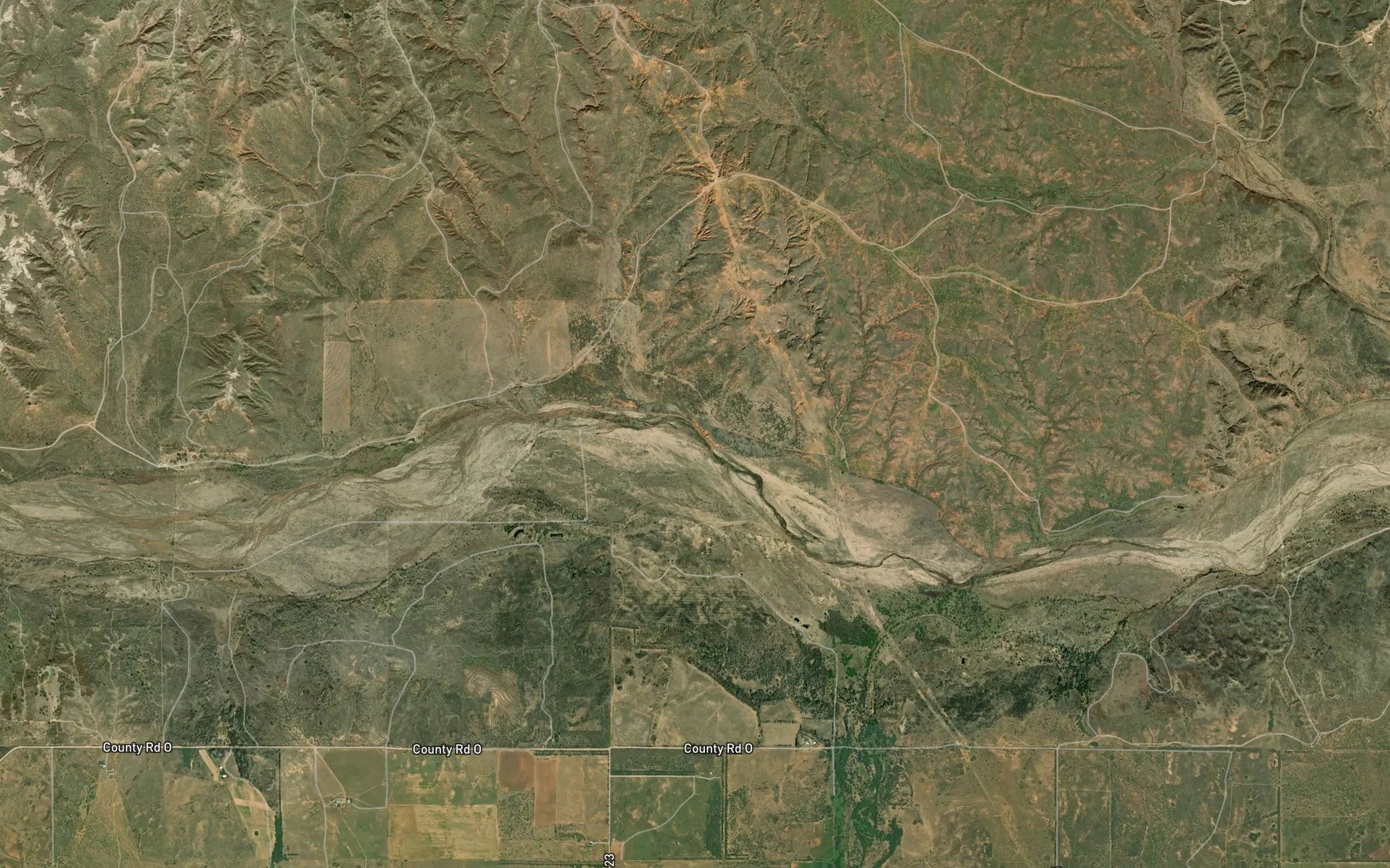 Satellite map of the Three Tree Creek