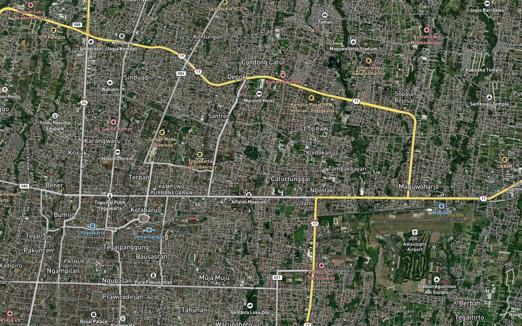 Satellite map of the Kali Pelang