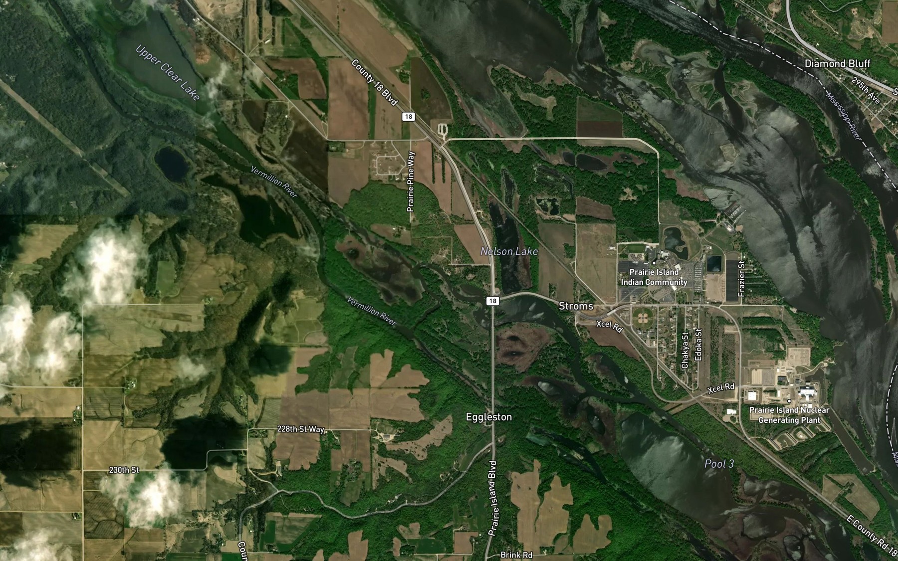 Satellite map of the Wood Slough