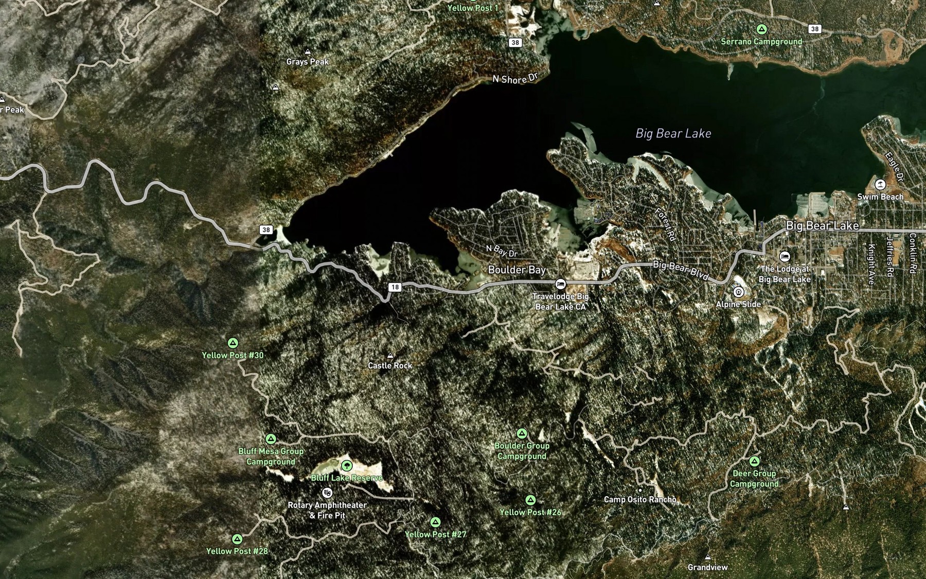 Satellite map of the North Creek