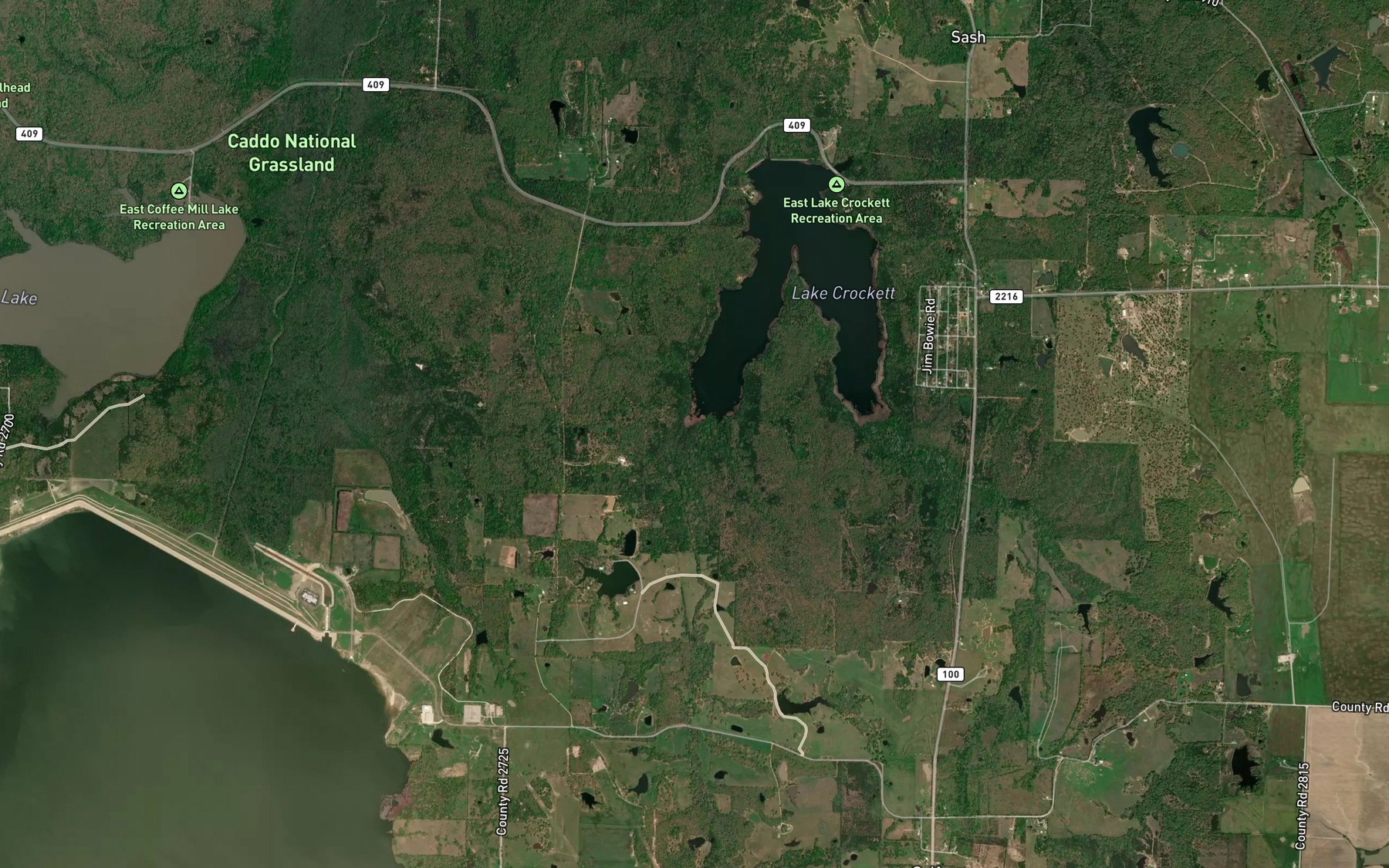 Satellite map of the Dixon Creek