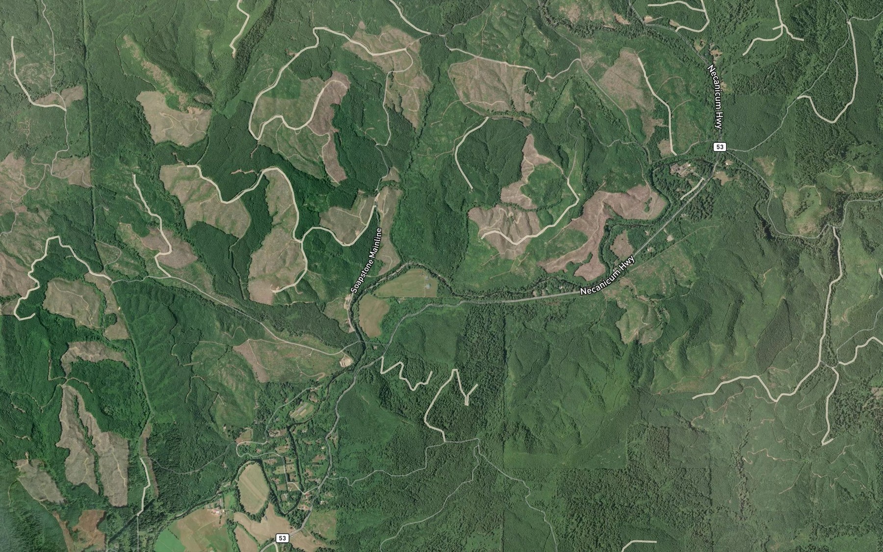 Satellite map of the Trail Creek