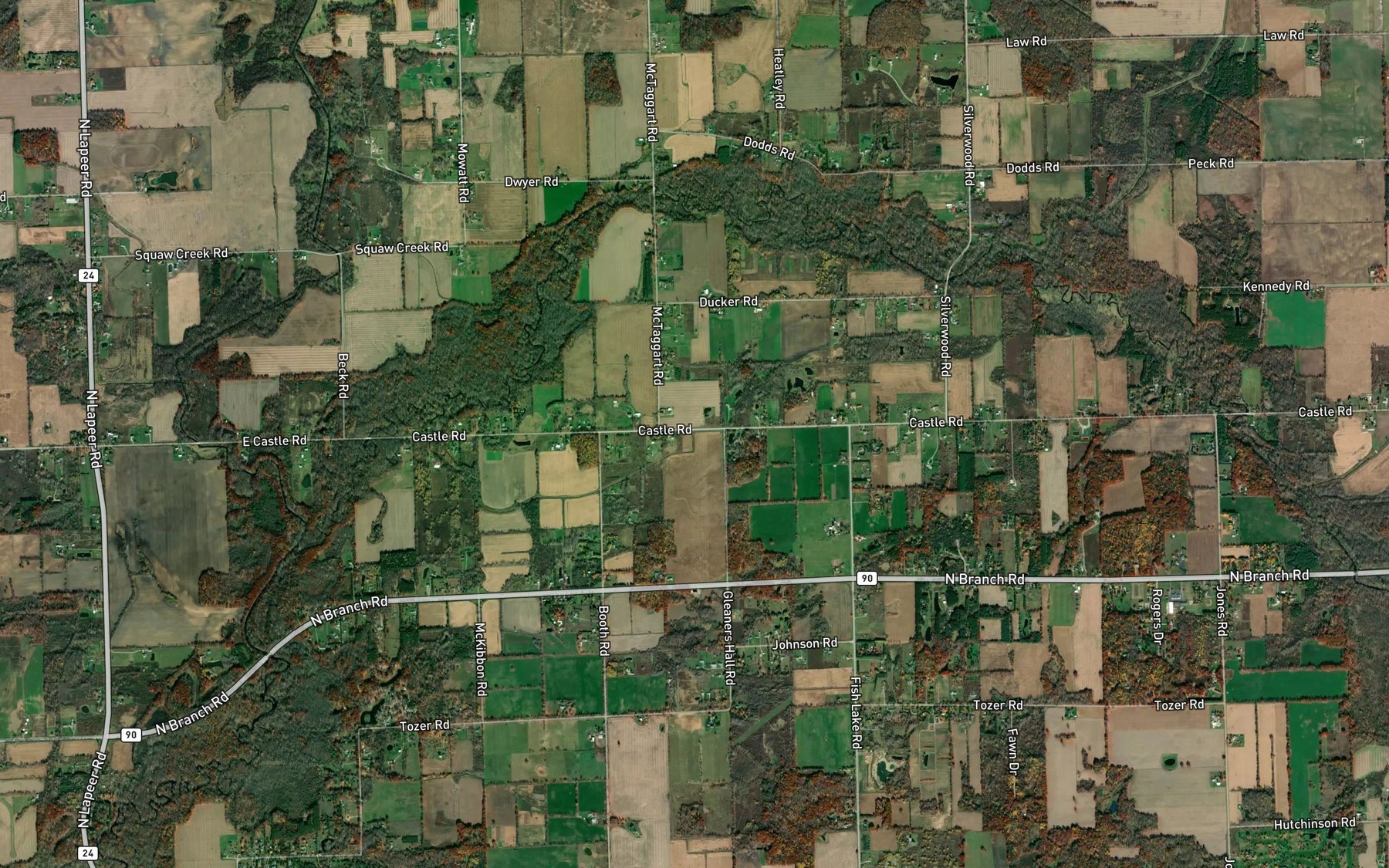 Satellite map of the Sutter and Eight Line Drain