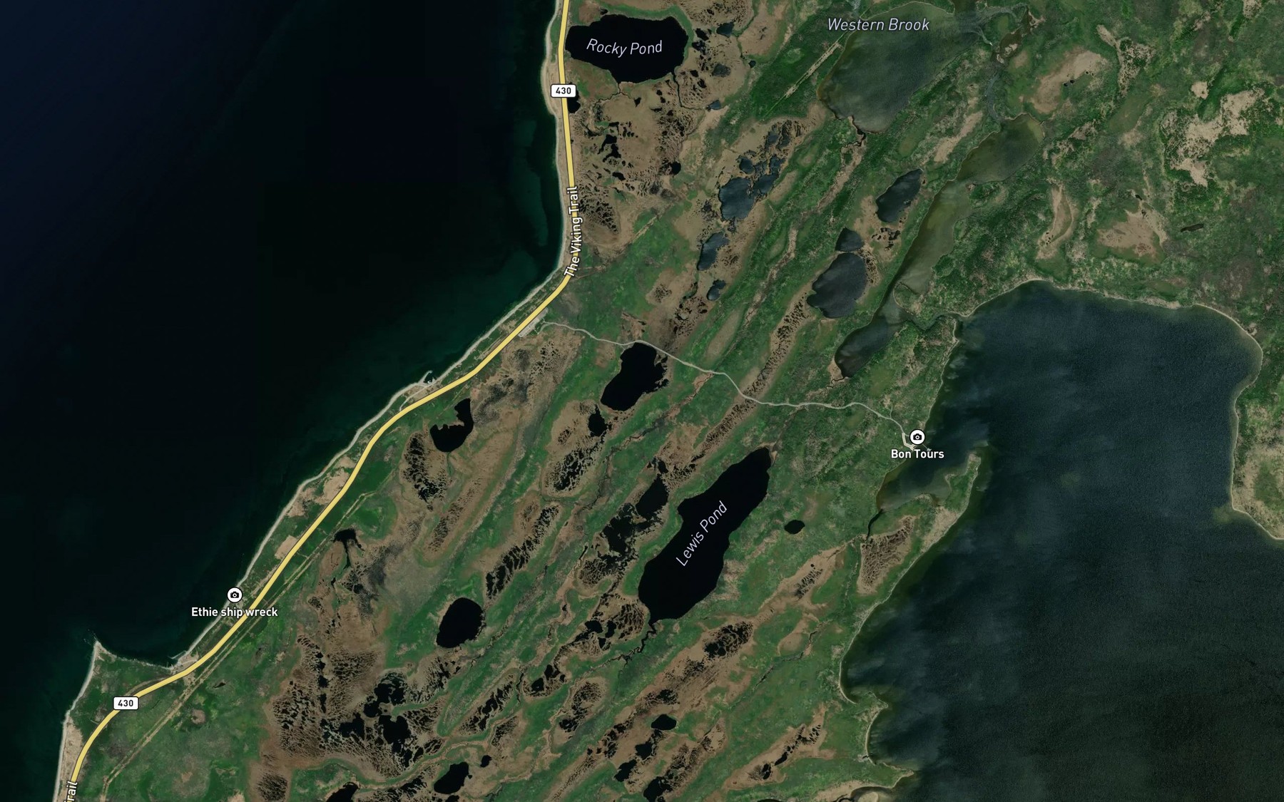 Satellite map of the Jerrys Pond
