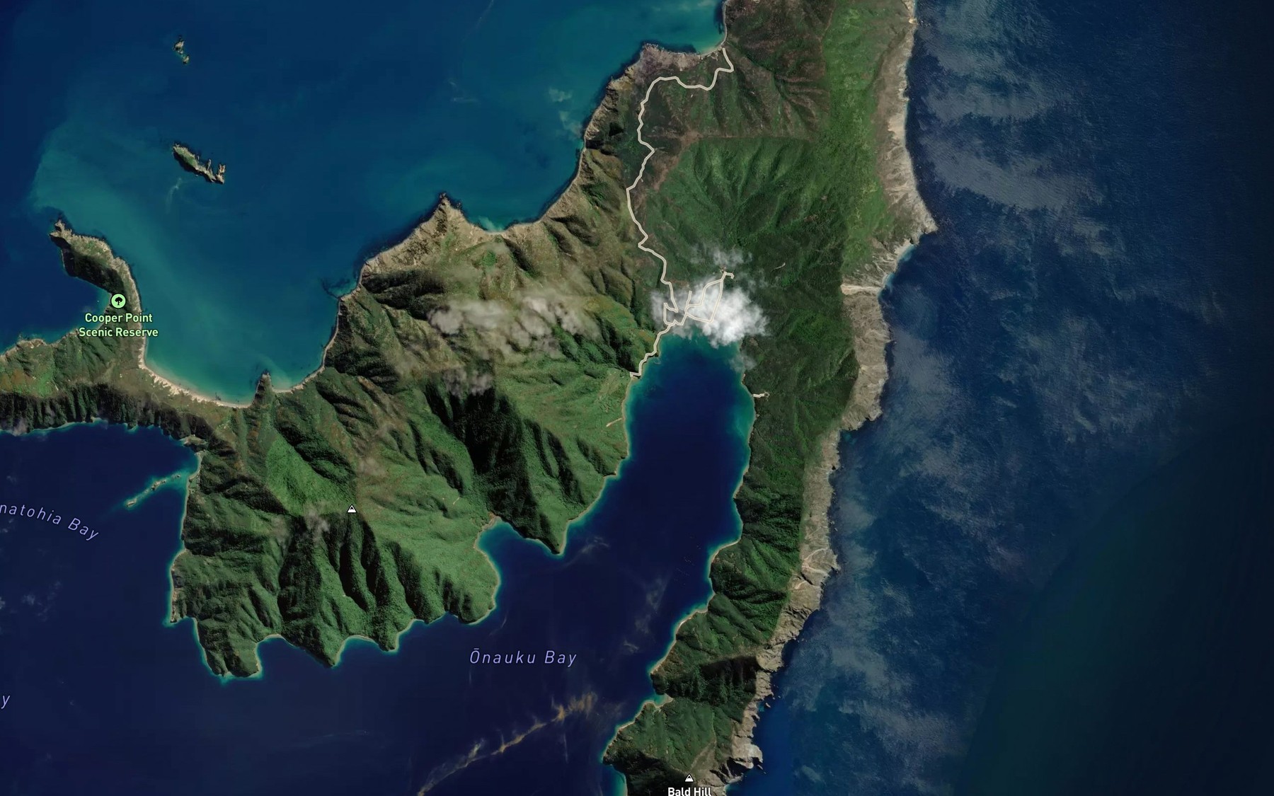 Satellite map of the Umukuri Bay