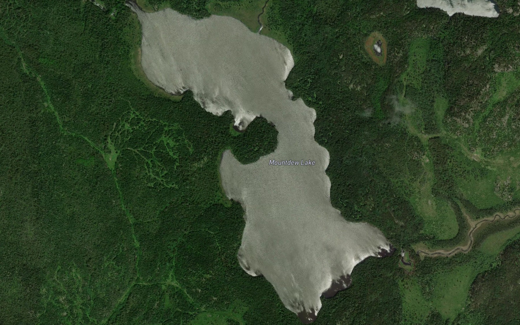 Satellite map of the Mountdew Lake